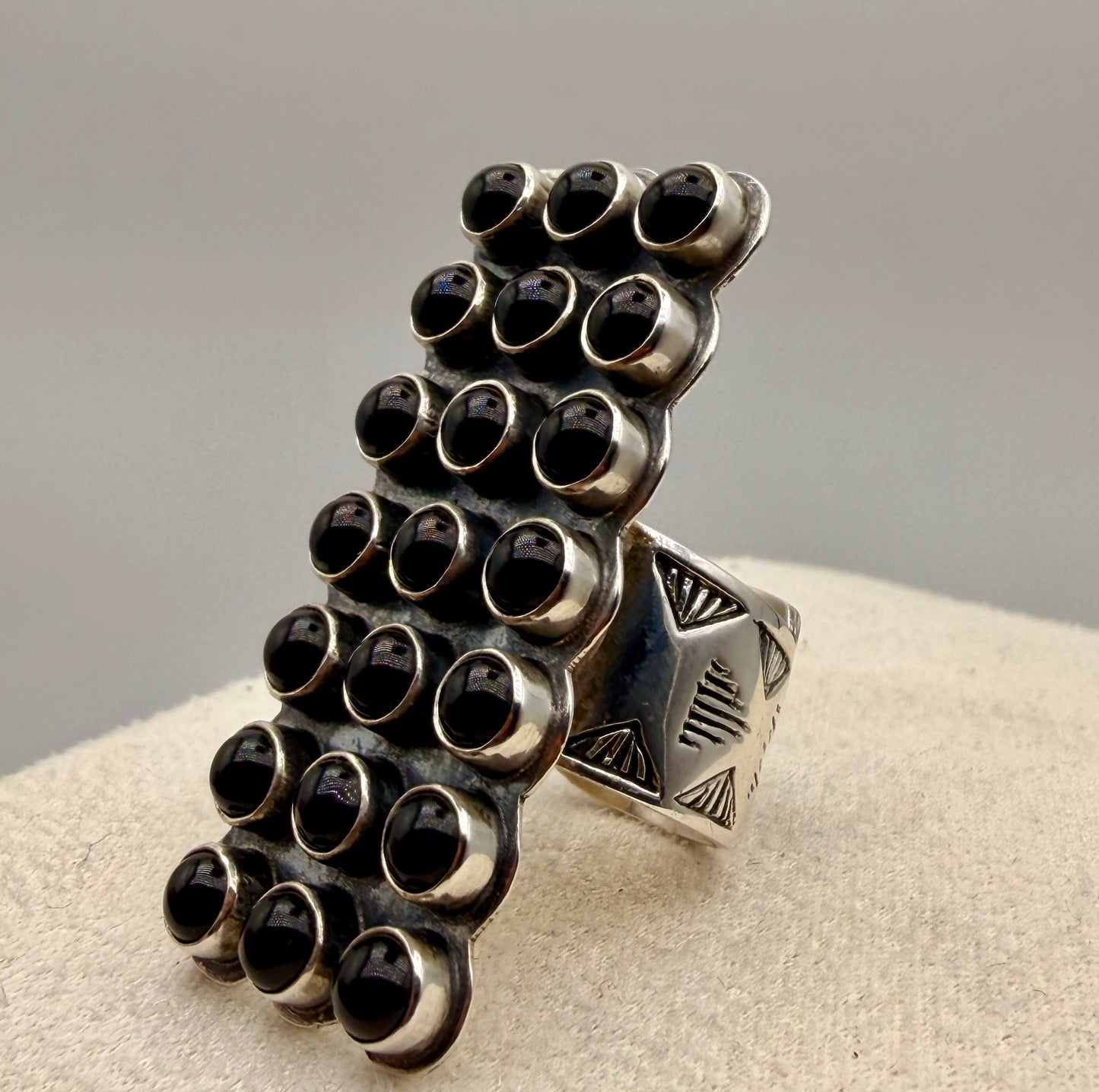 Black Onyx Shield Ring