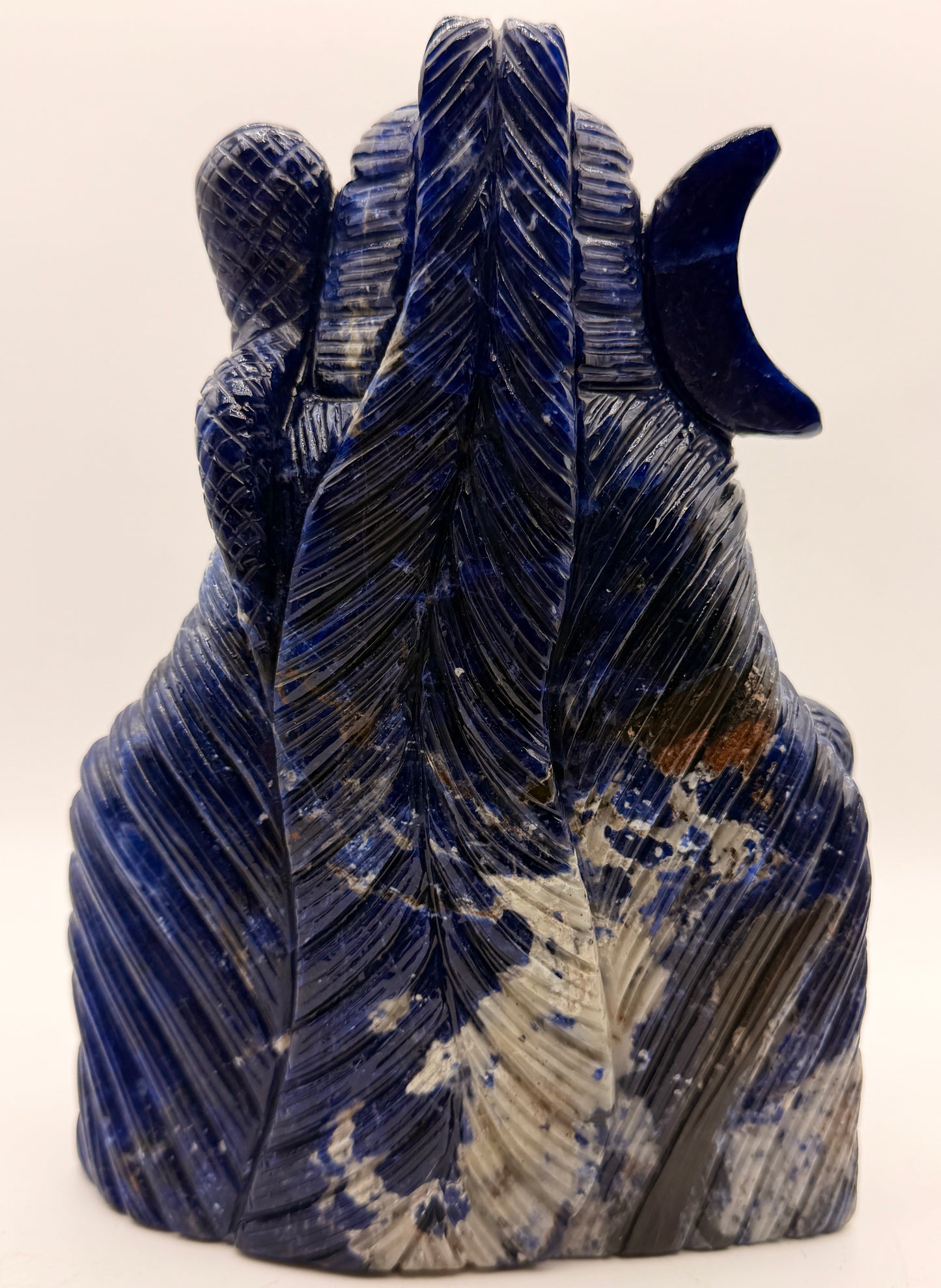 Sodalite Crystal carved Shiva Head Altar