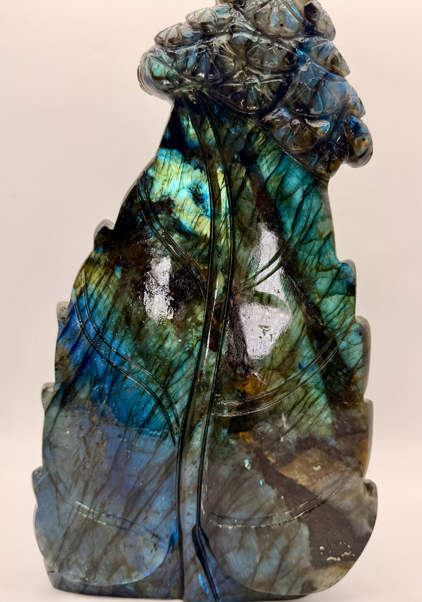 Labradorite Crystal Carved Krishna Altar