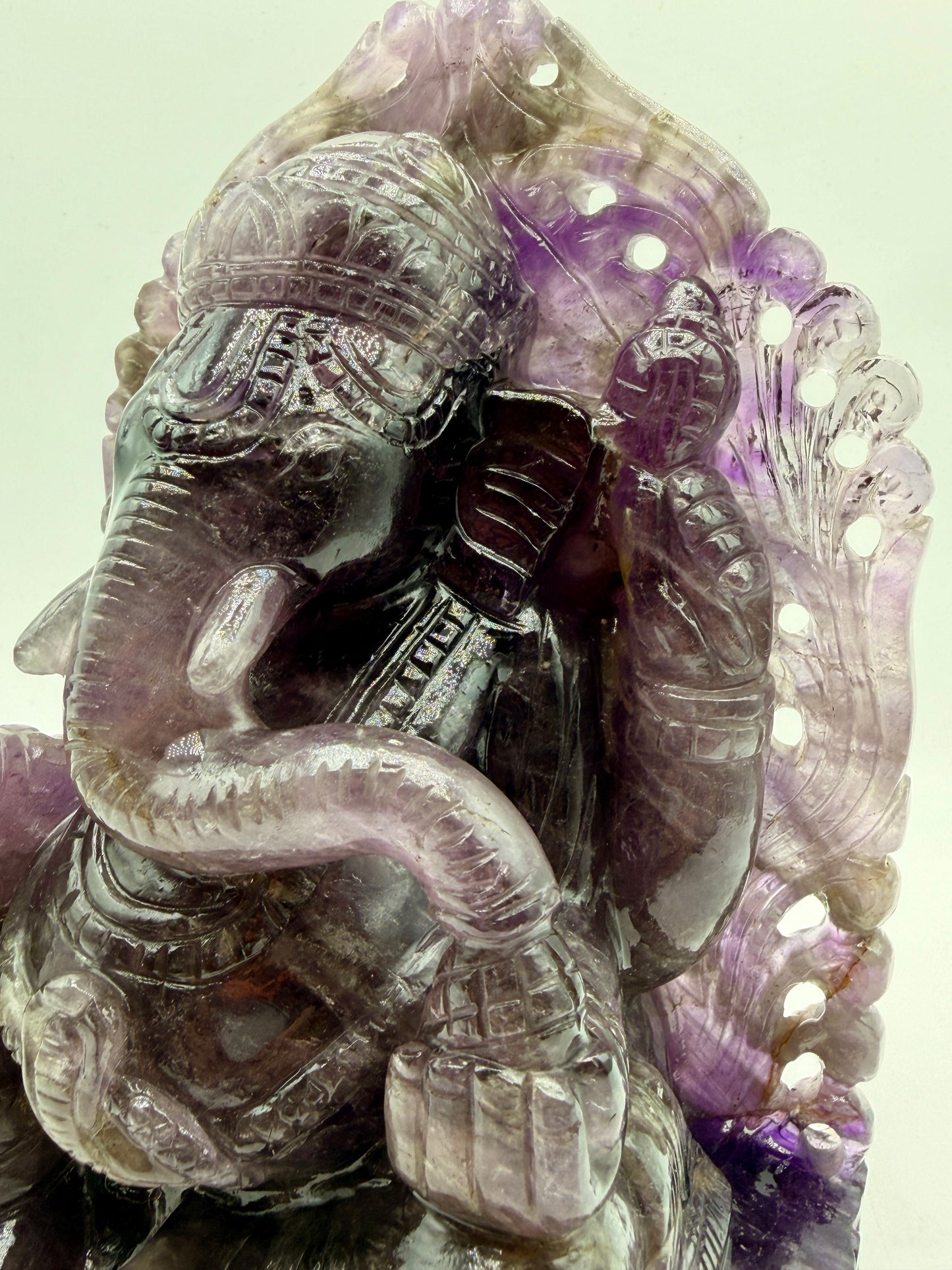 Super 7 Crystal Amethyst Ganesha Filagree Altar
