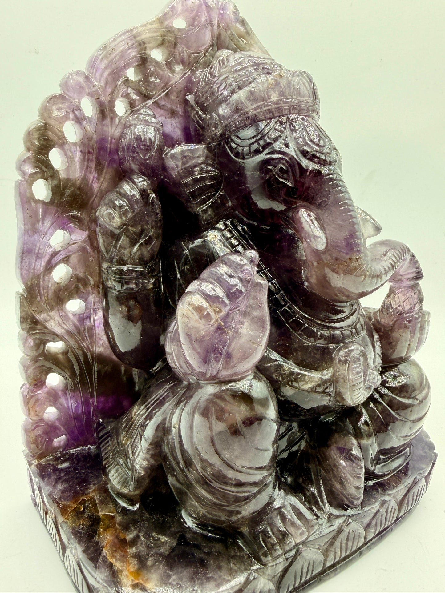 Super 7 Crystal Amethyst Ganesha Filagree Altar