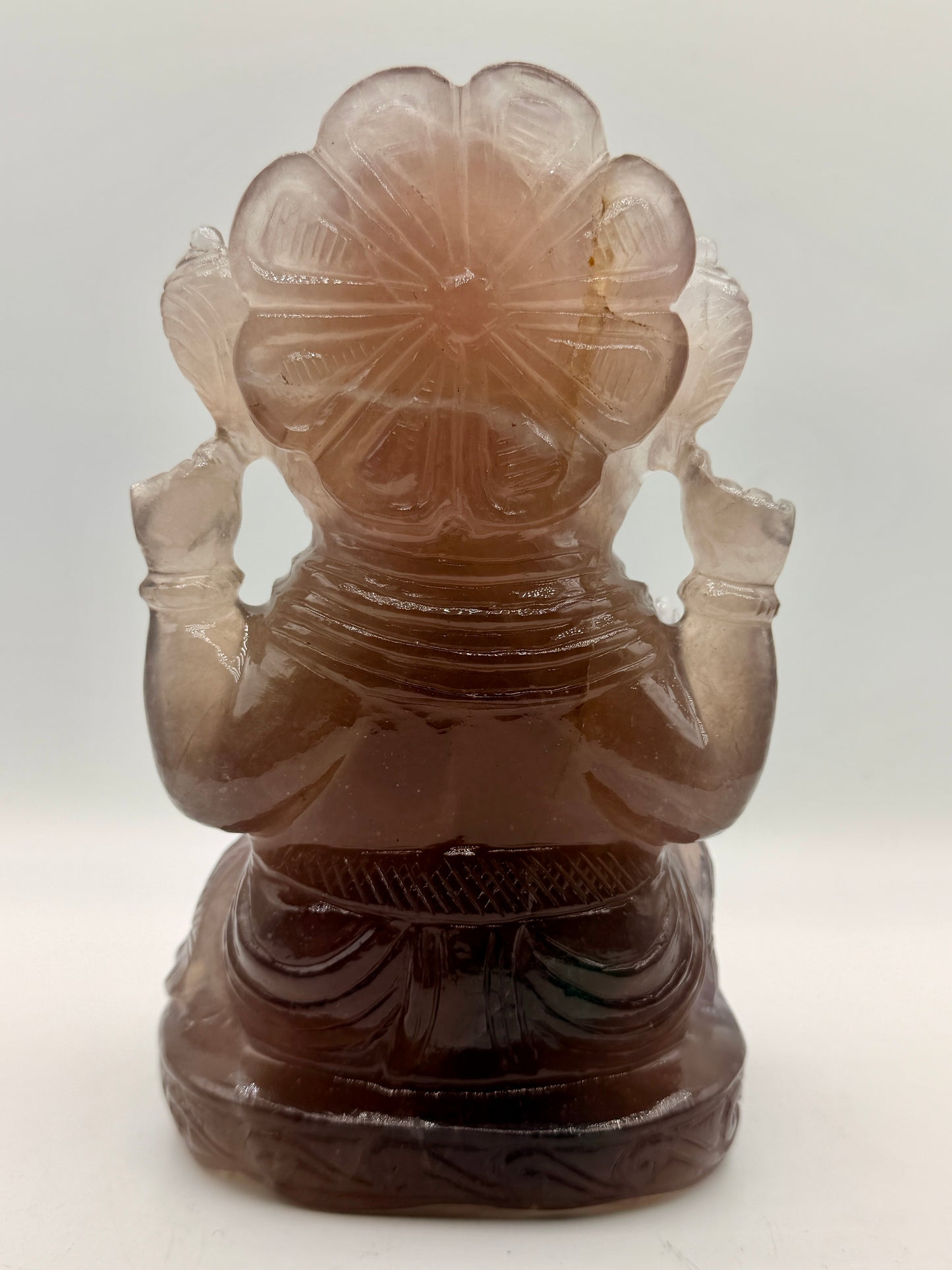 Pink and Purple Fluorite Ganesha Crystal carved altar