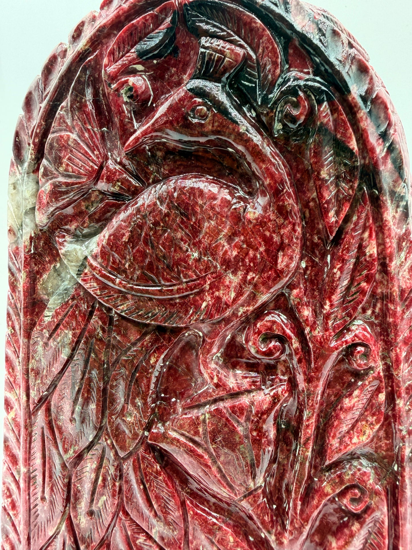 Thulite Crystal carved Temple of Ganesha Altar