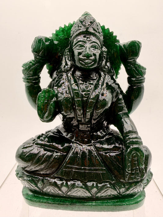 Green Aventurine Lakshmi Statue – Sparkling Crystal Altar