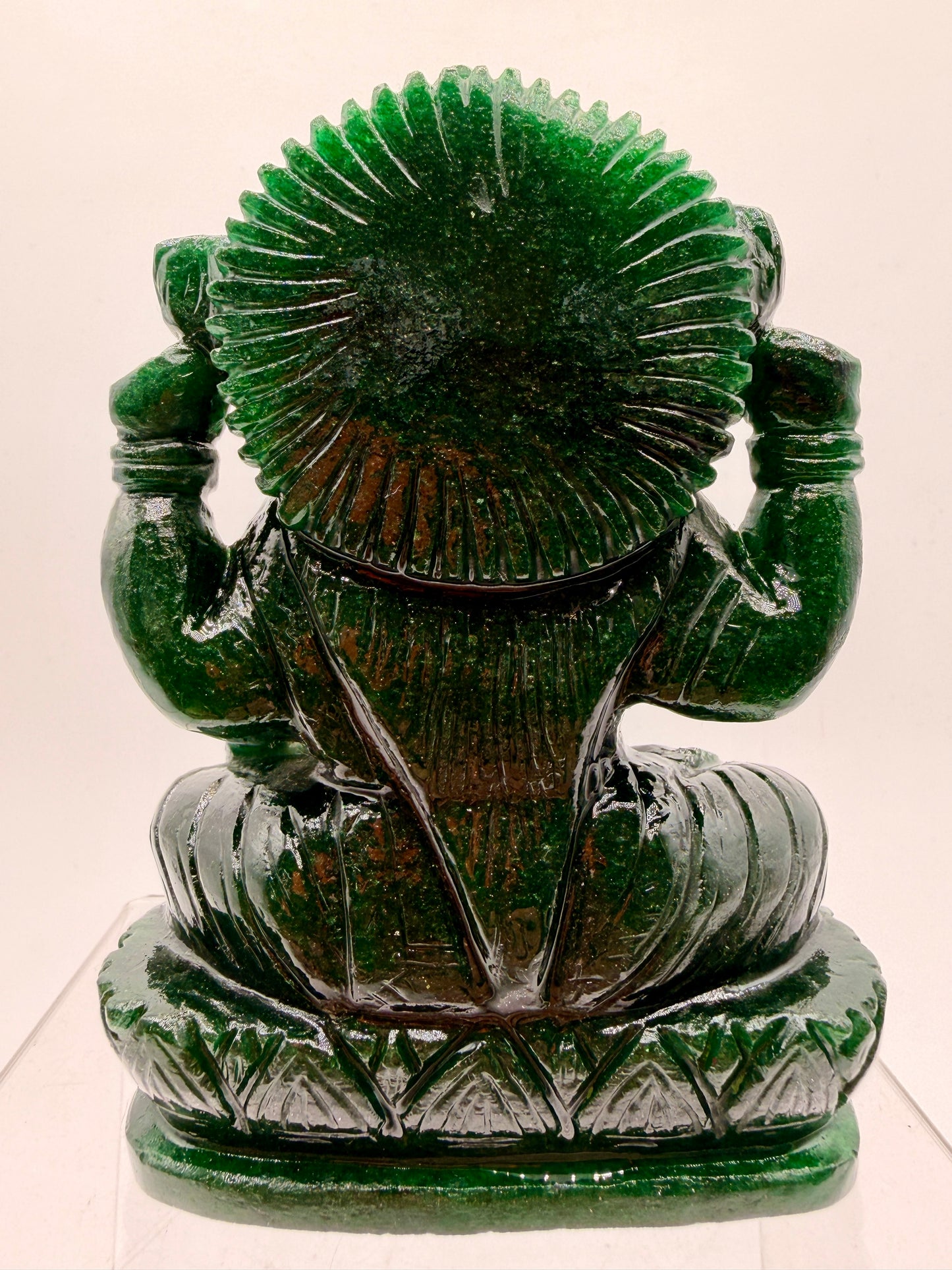 Green sparkling Aventurine Crystal carved Lakshmi Altar
