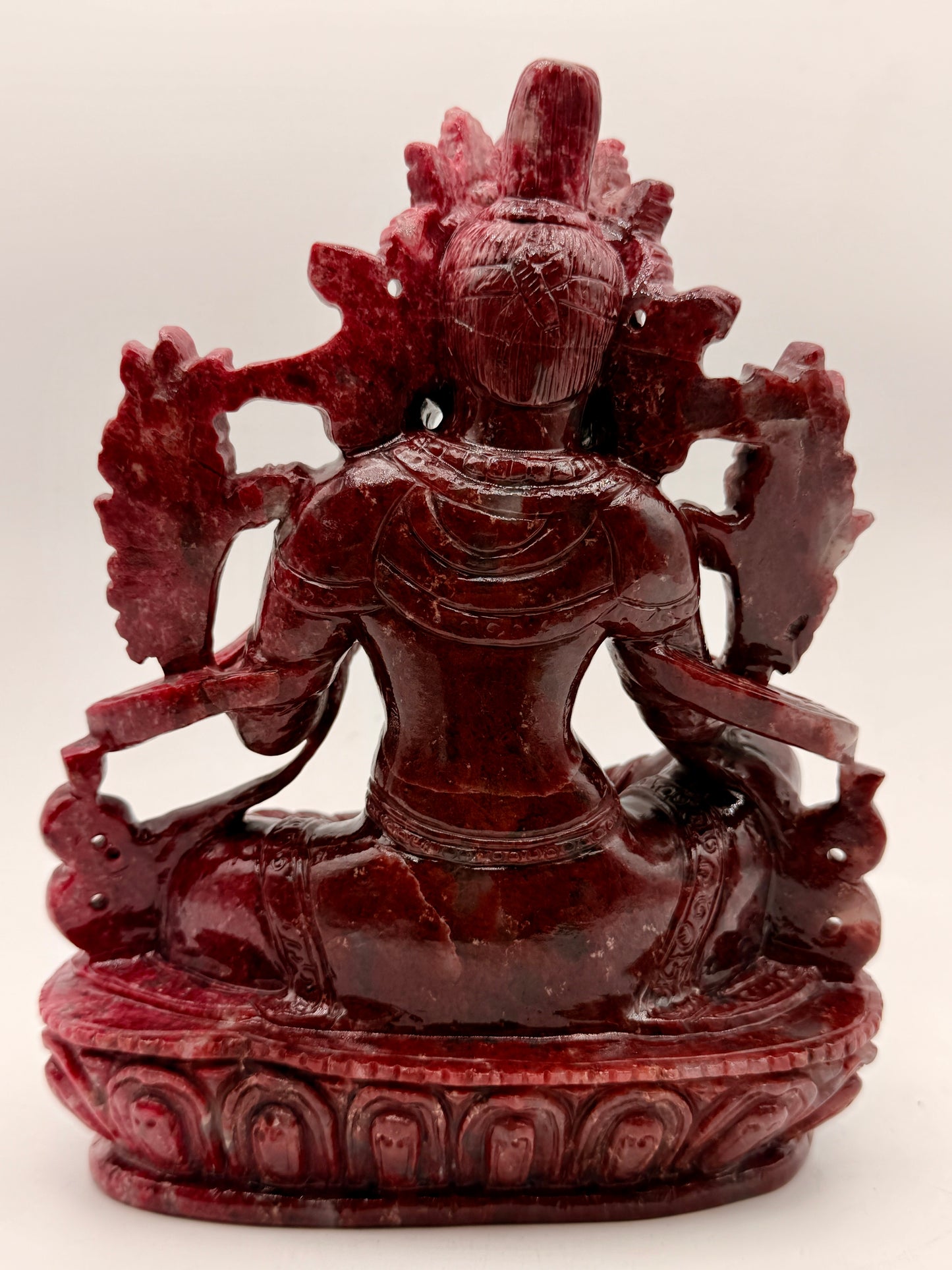 Thulite Crystal Carved Floating Tara Altar