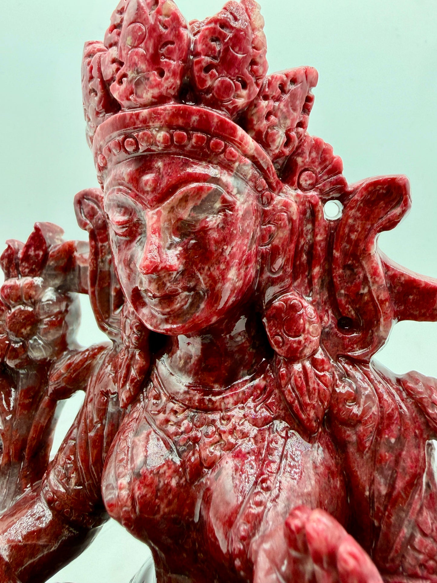 Thulite Crystal Carved Floating Tara Altar
