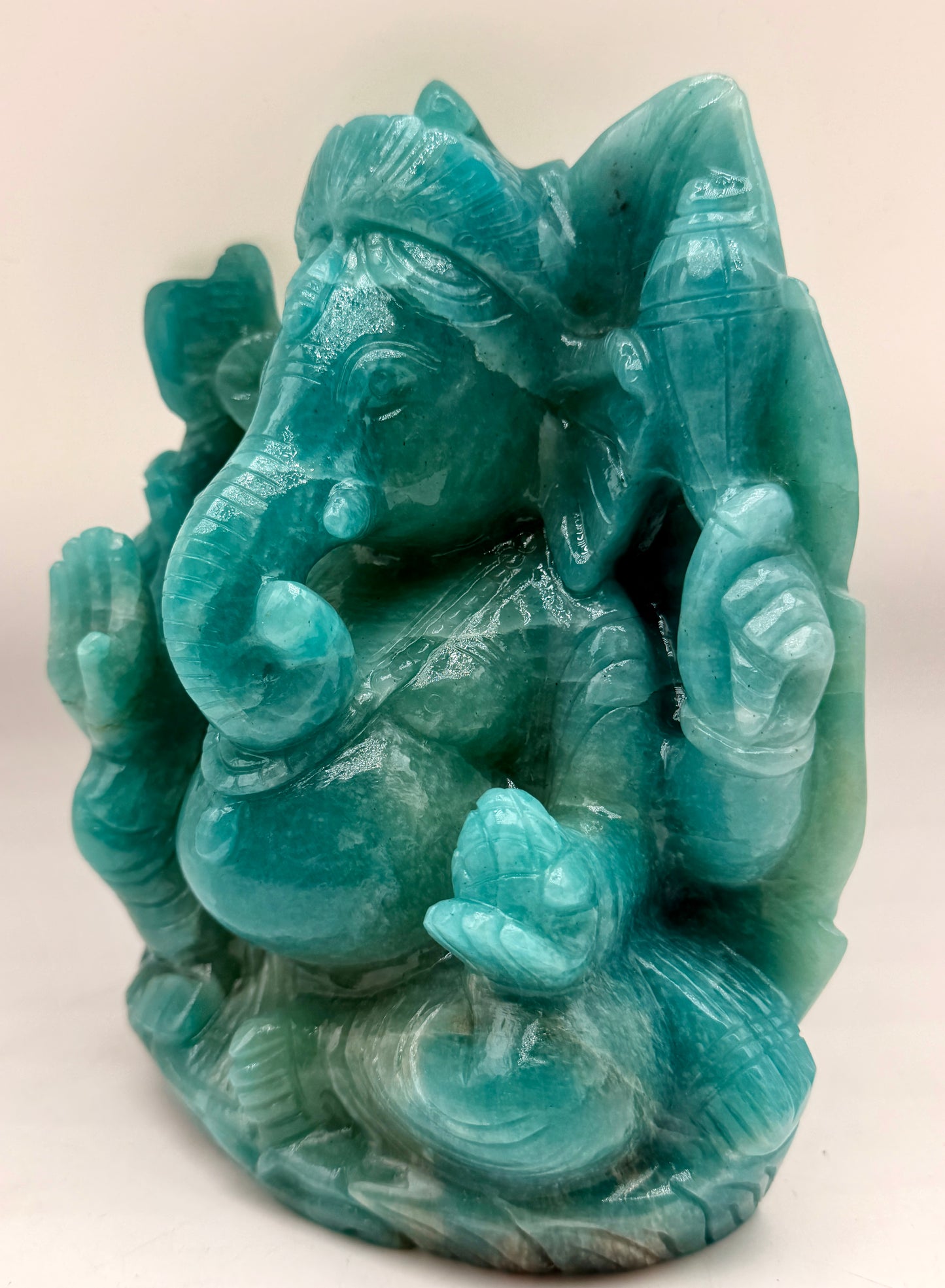 Amazonite Crystal carved Ganesha Altar