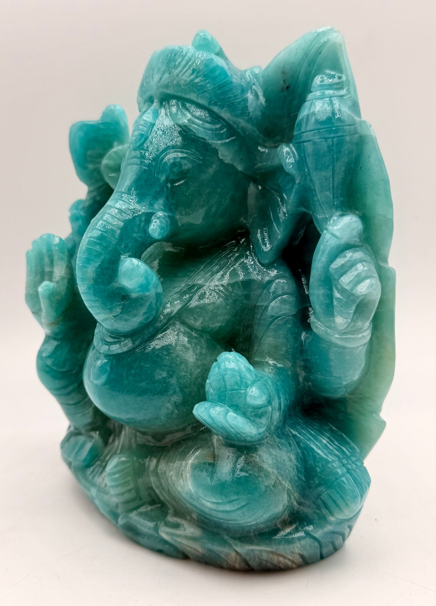 Amazonite Crystal carved Ganesha Altar