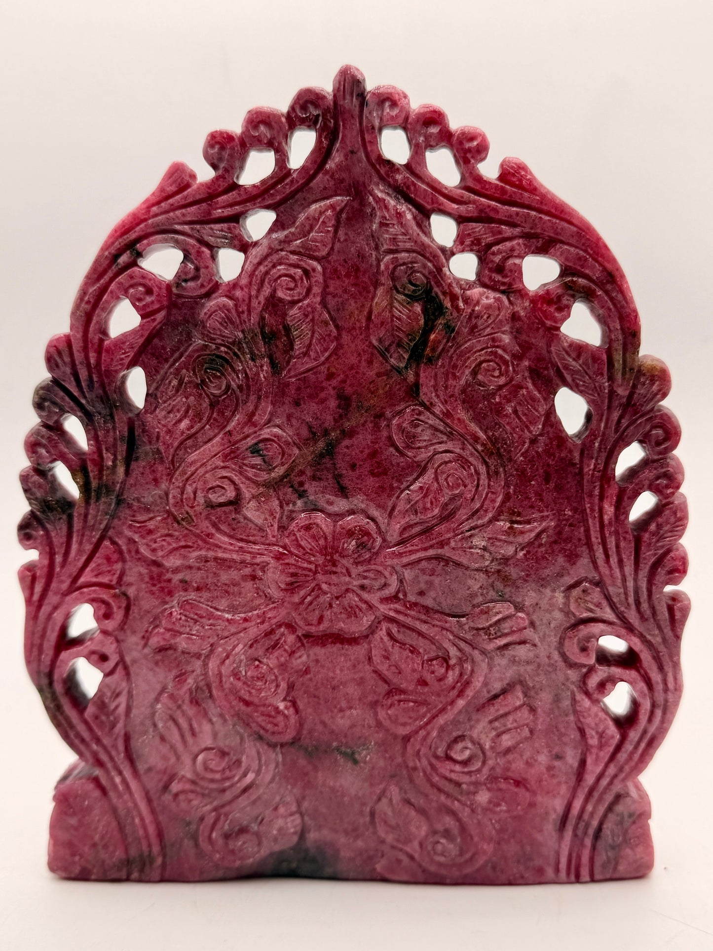Rhodonite Crystal carved Filagree Ganesha Altar