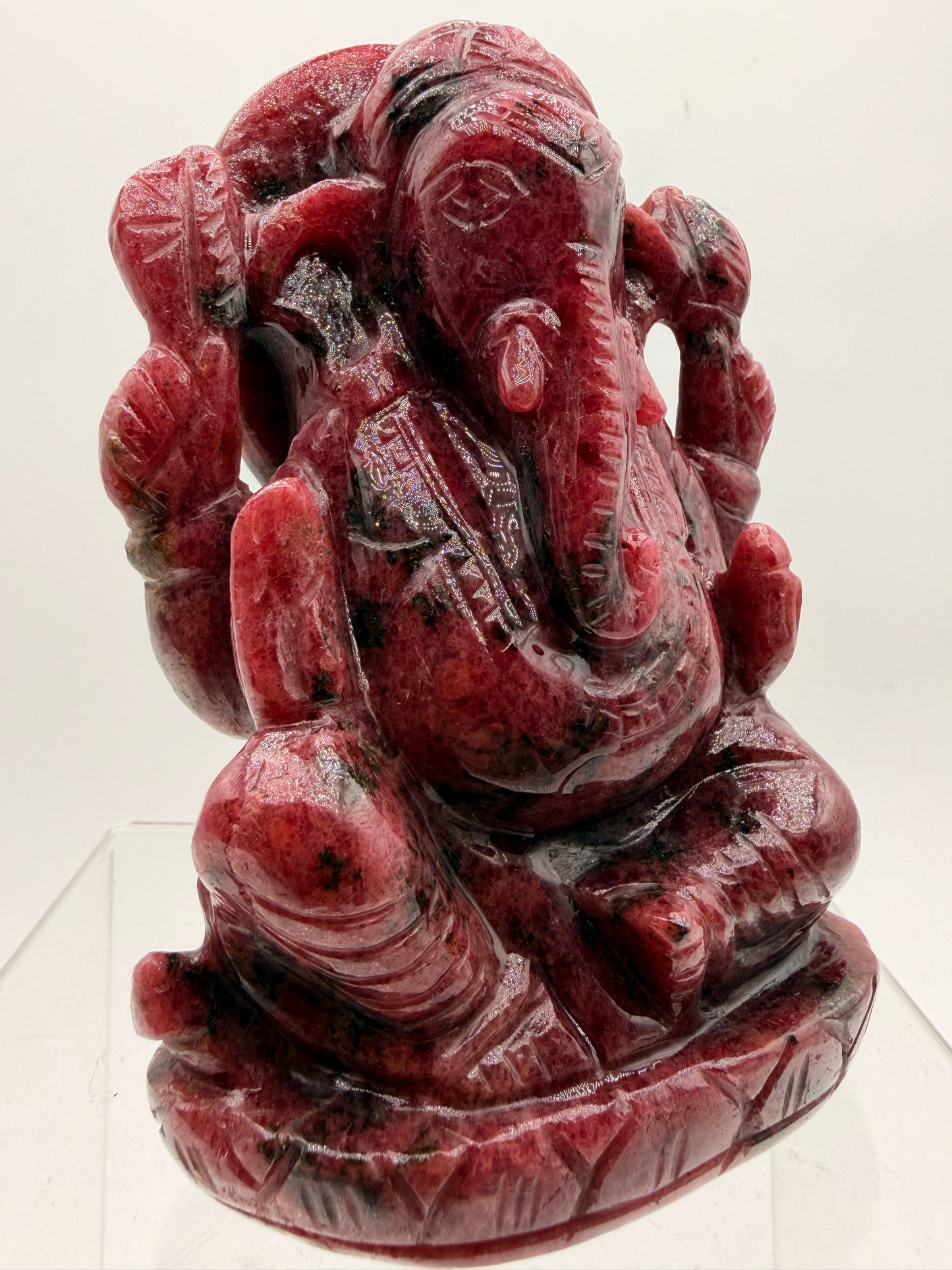Rhodonite Crystal carved Ganesha Altar