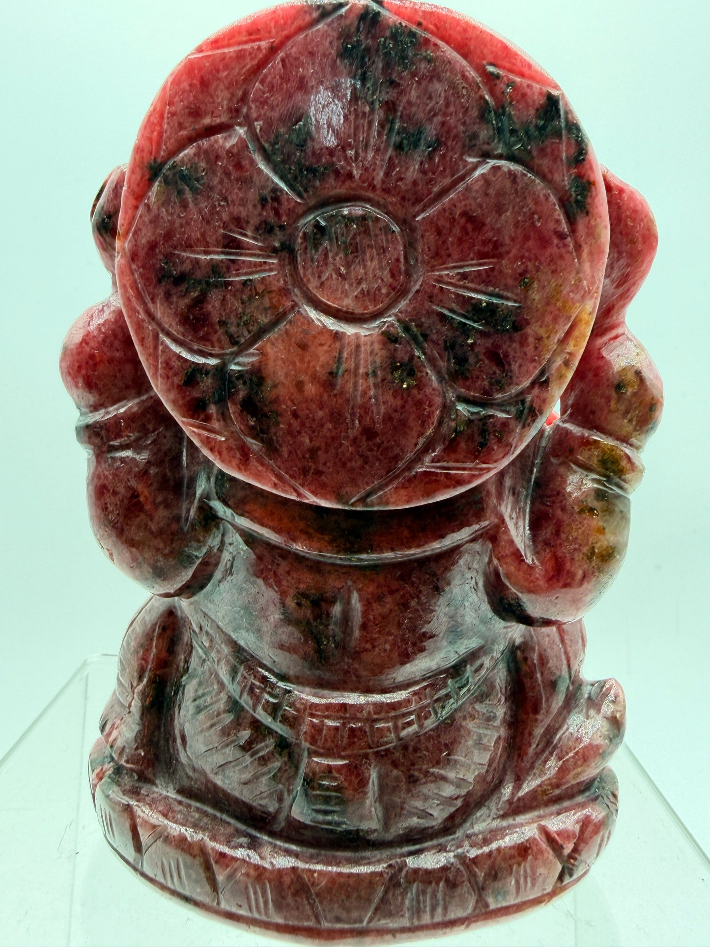 Rhodonite Crystal carved Ganesha Altar