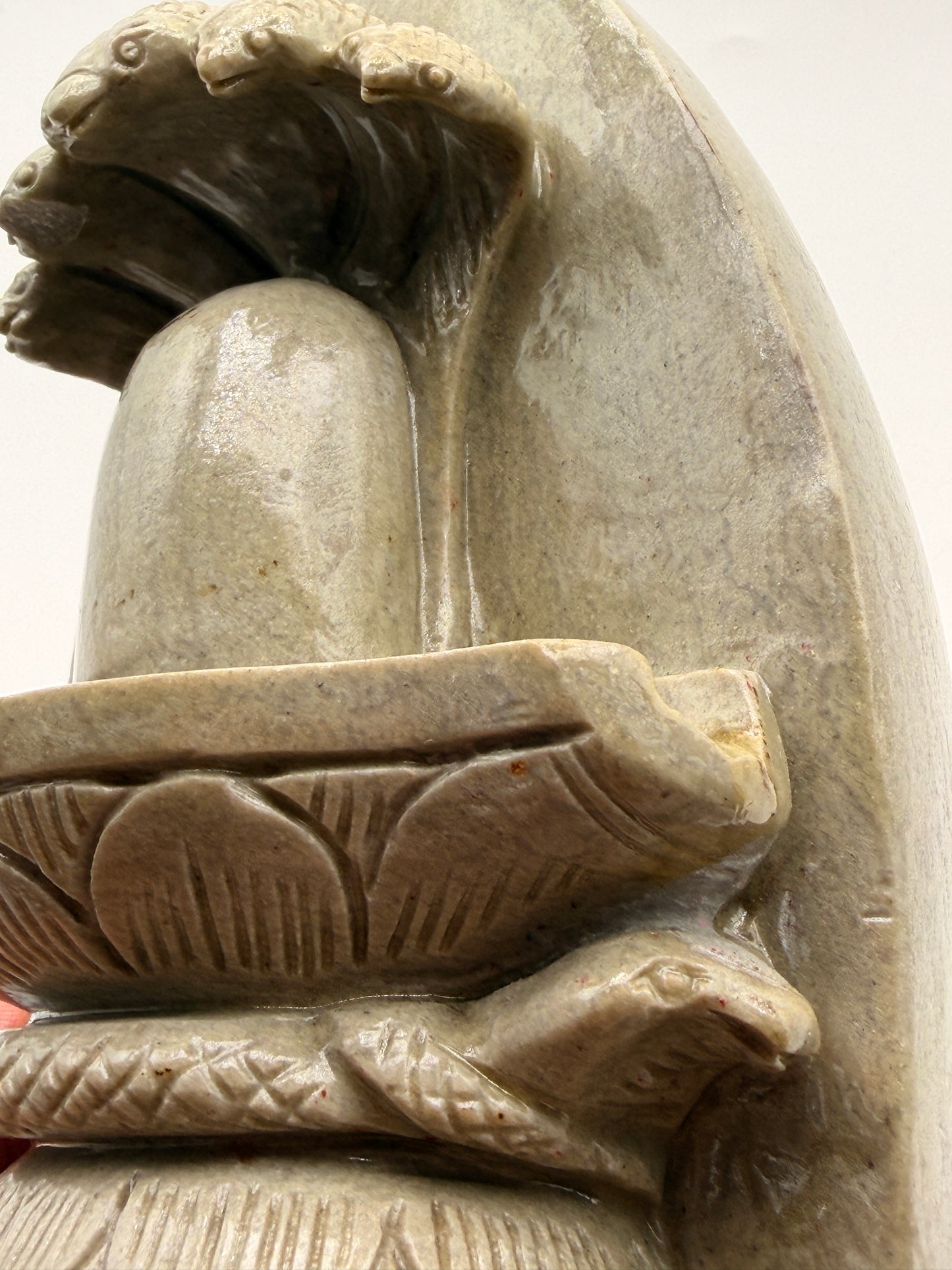 Shiva Lingham Standing Stone Carved Shivling Offering Altar