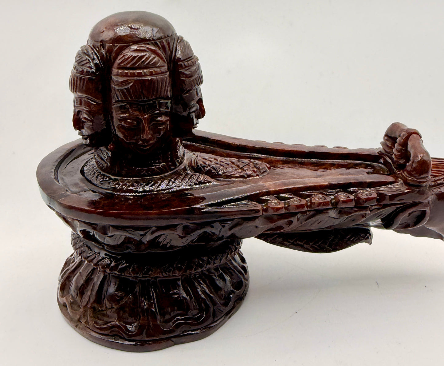 Red Garnet Crystal Carved Shivling with Nandi Offering Altar