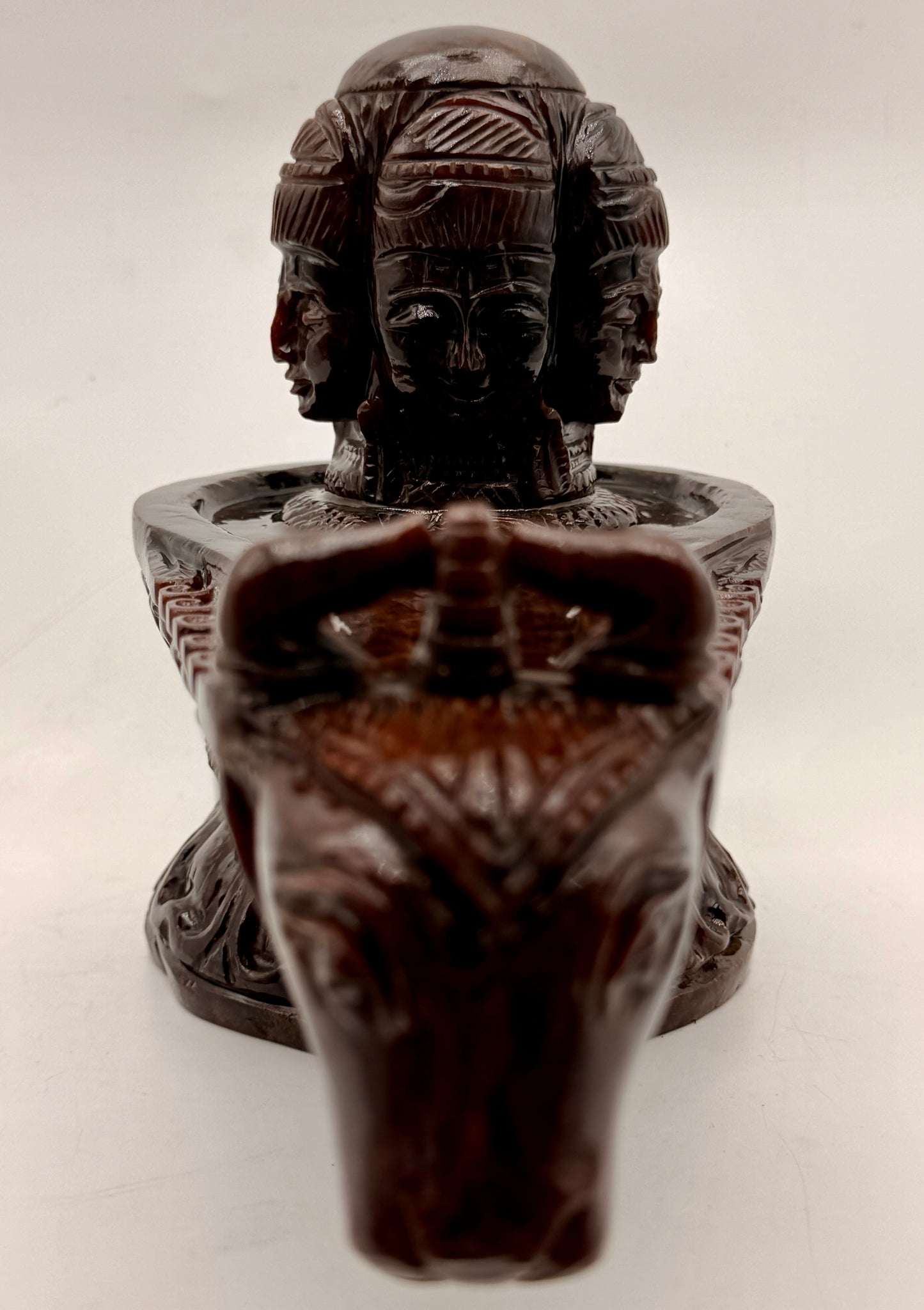 Red Garnet Crystal Carved Shivling with Nandi Offering Altar