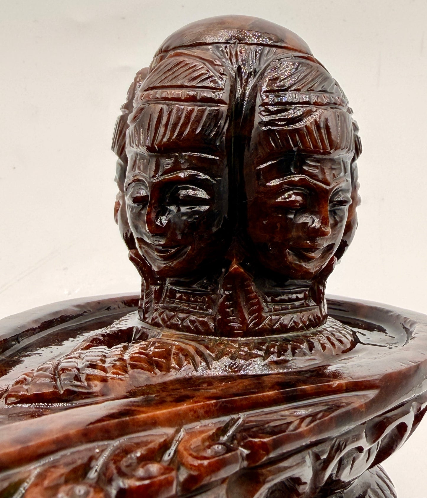 Red Garnet Crystal Carved Shivling with Nandi Offering Altar