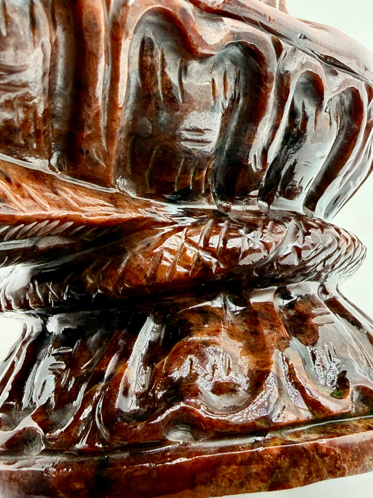 Red Garnet Crystal Carved Shivling with Nandi Offering Altar