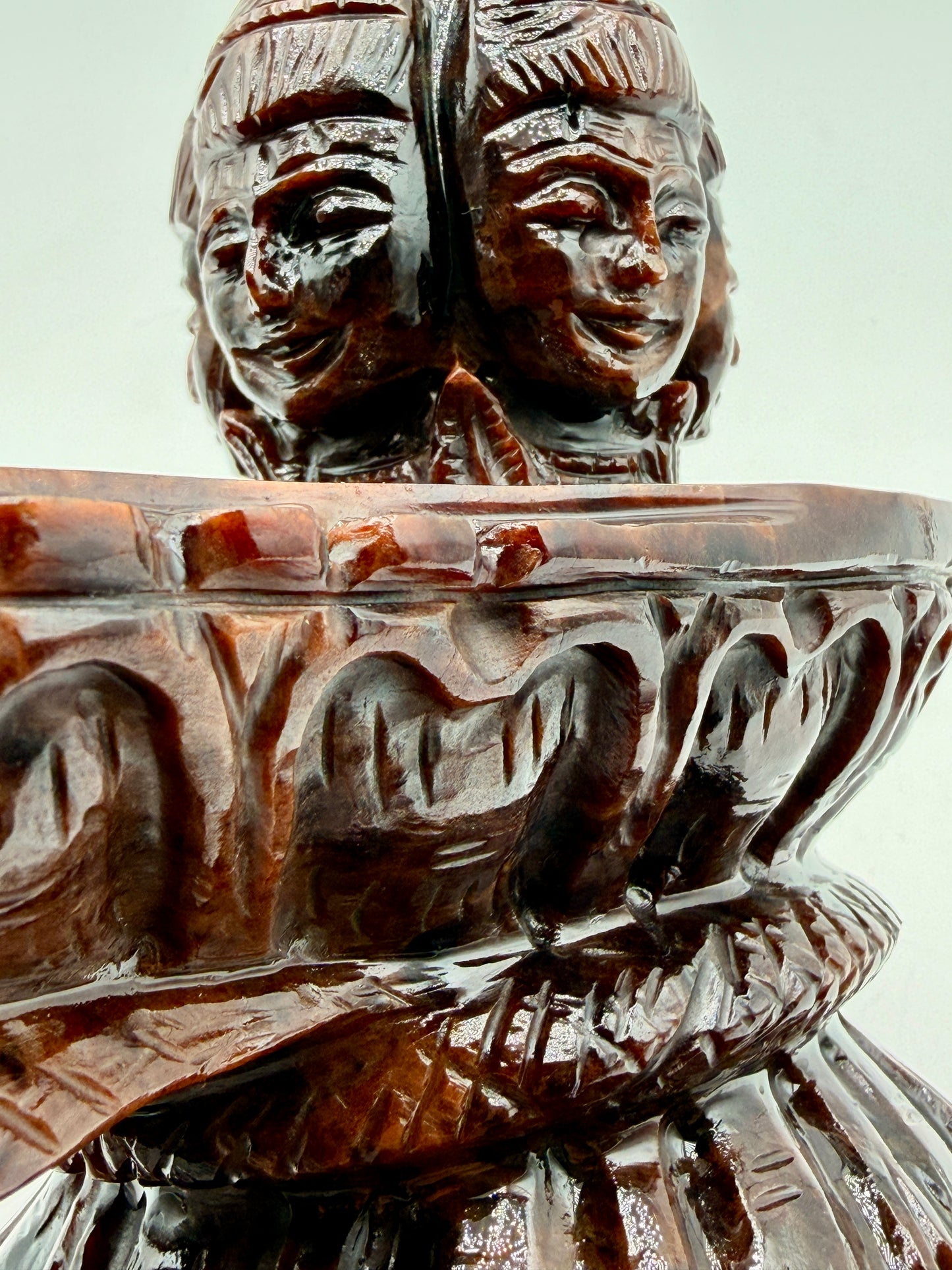 Red Garnet Crystal Carved Shivling with Nandi Offering Altar