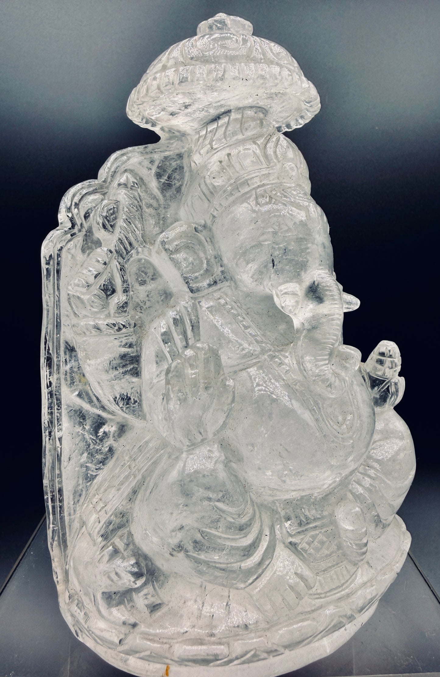 Himalayan clear Quartz Crystal Ganesha Temple