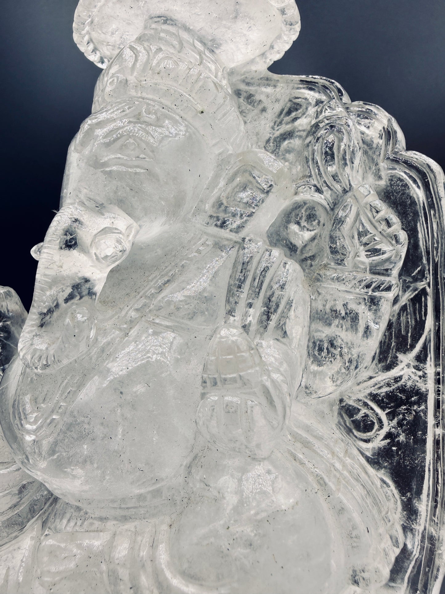 Himalayan clear Quartz Crystal Ganesha Temple