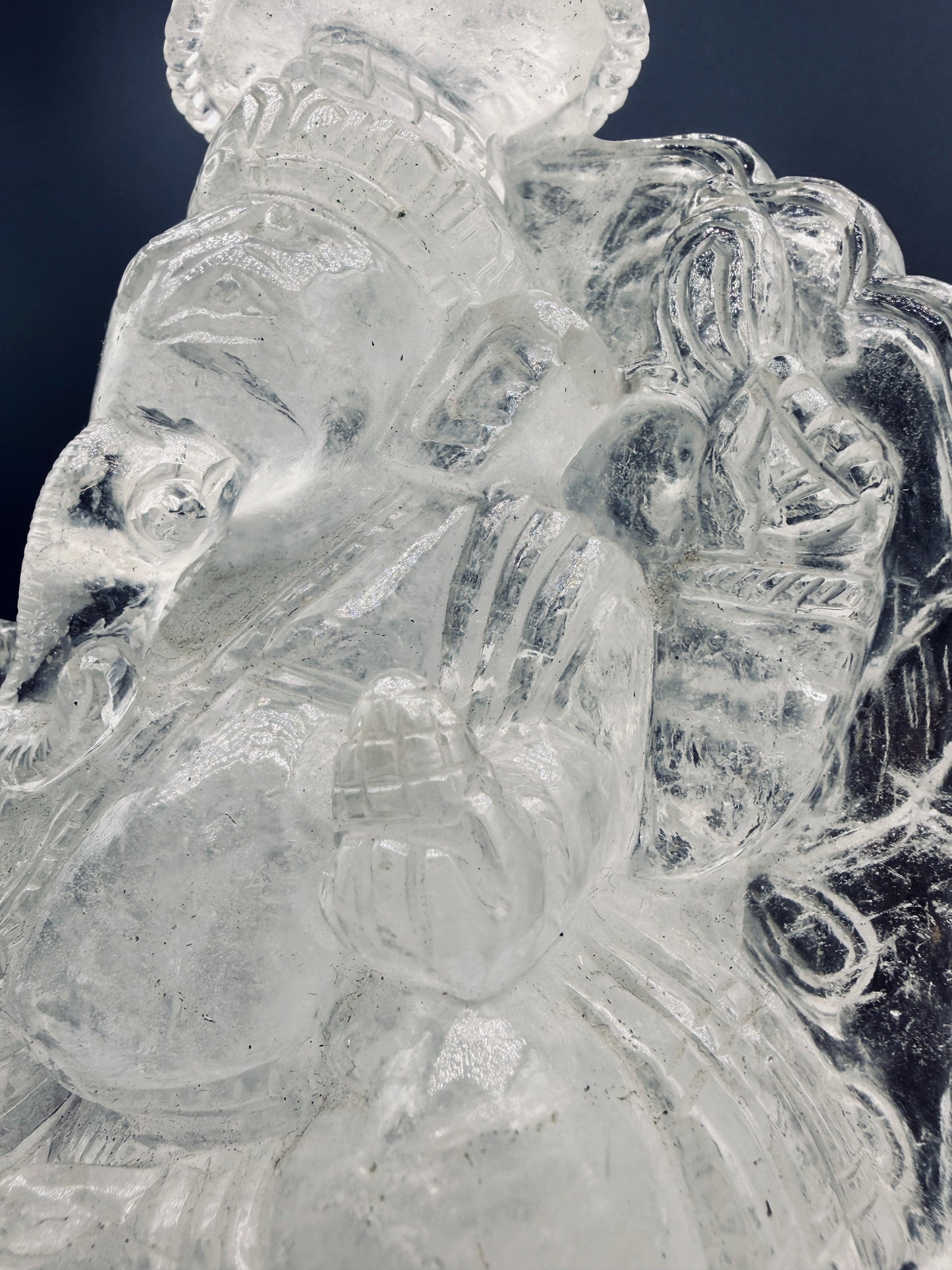 Himalayan clear Quartz Crystal Ganesha Temple
