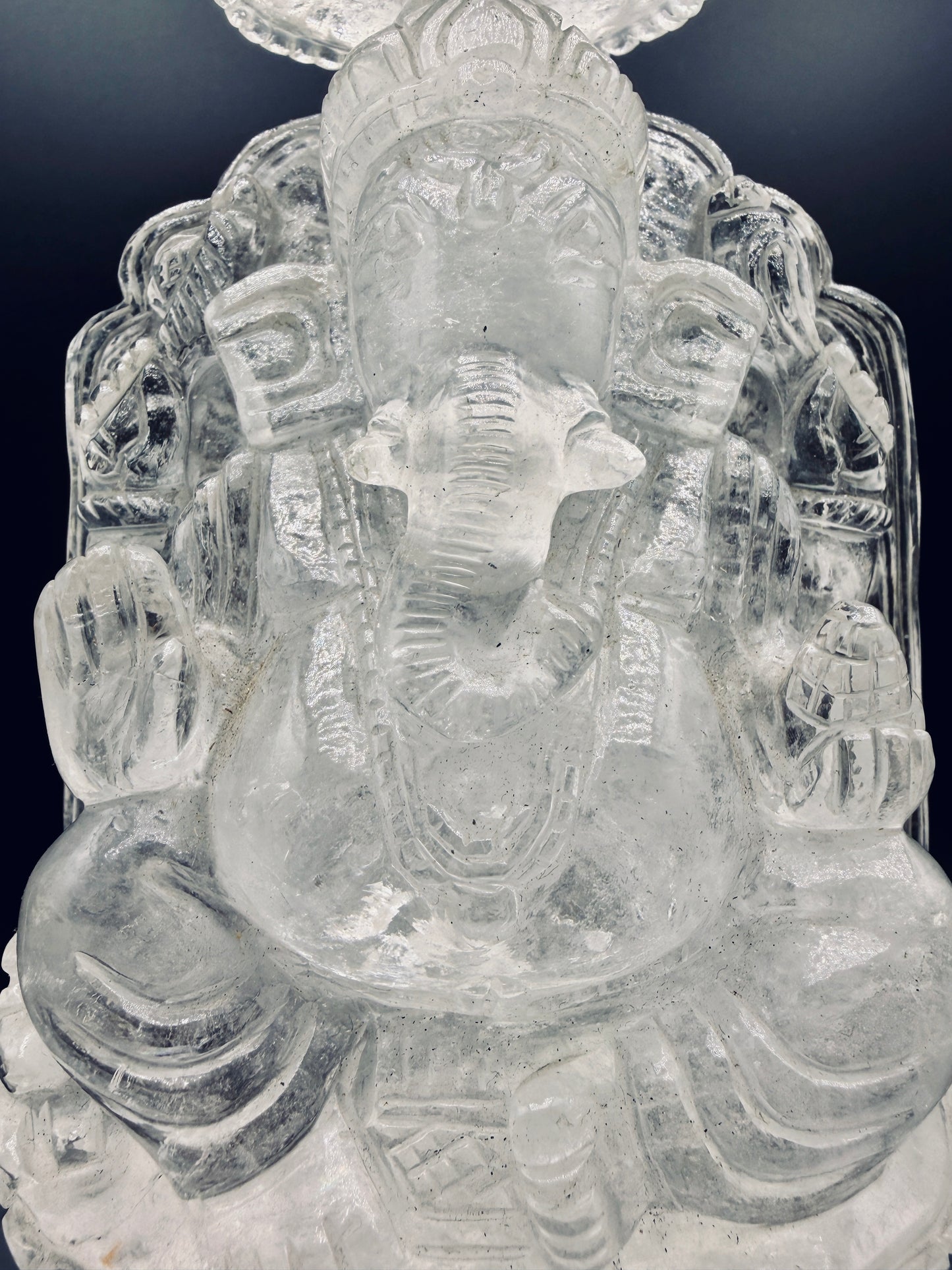 Himalayan clear Quartz Crystal Ganesha Temple