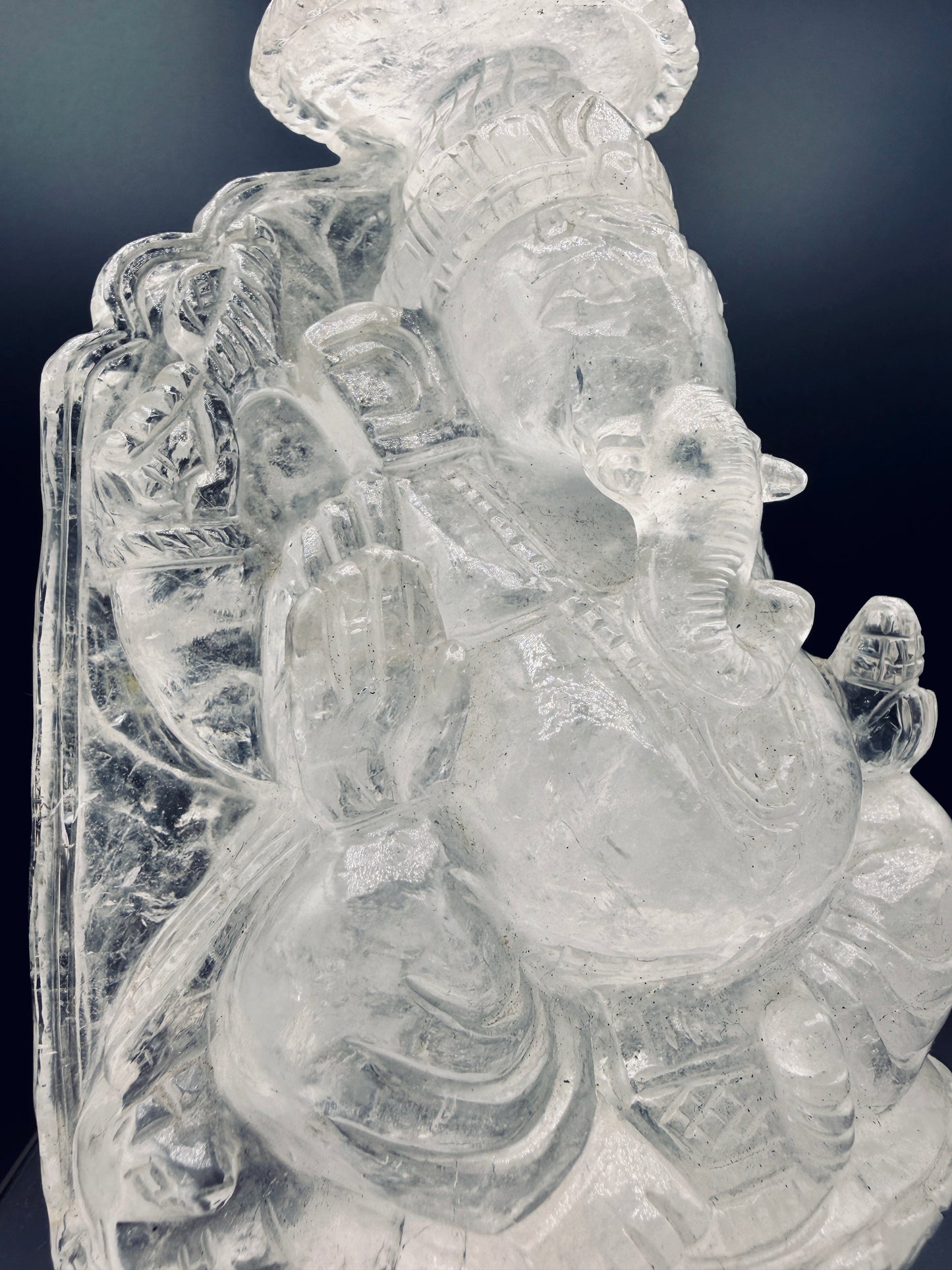 Himalayan clear Quartz Crystal Ganesha Temple