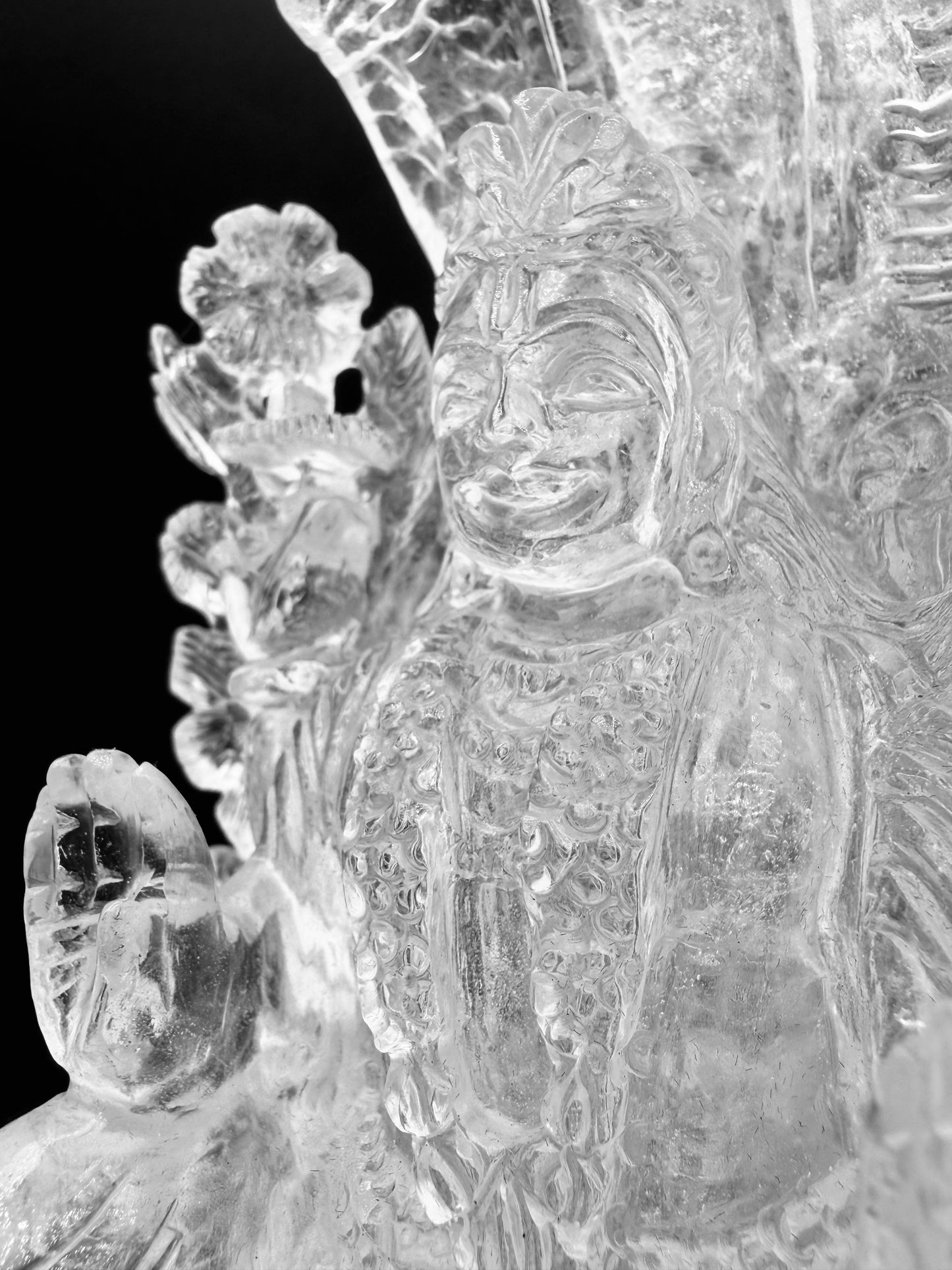 Himalyan Crystal clear Quartz Lakshmi and Vishnu Altar