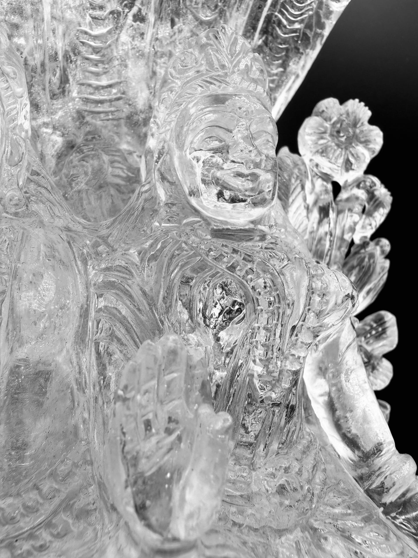 Himalyan Crystal clear Quartz Lakshmi and Vishnu Altar