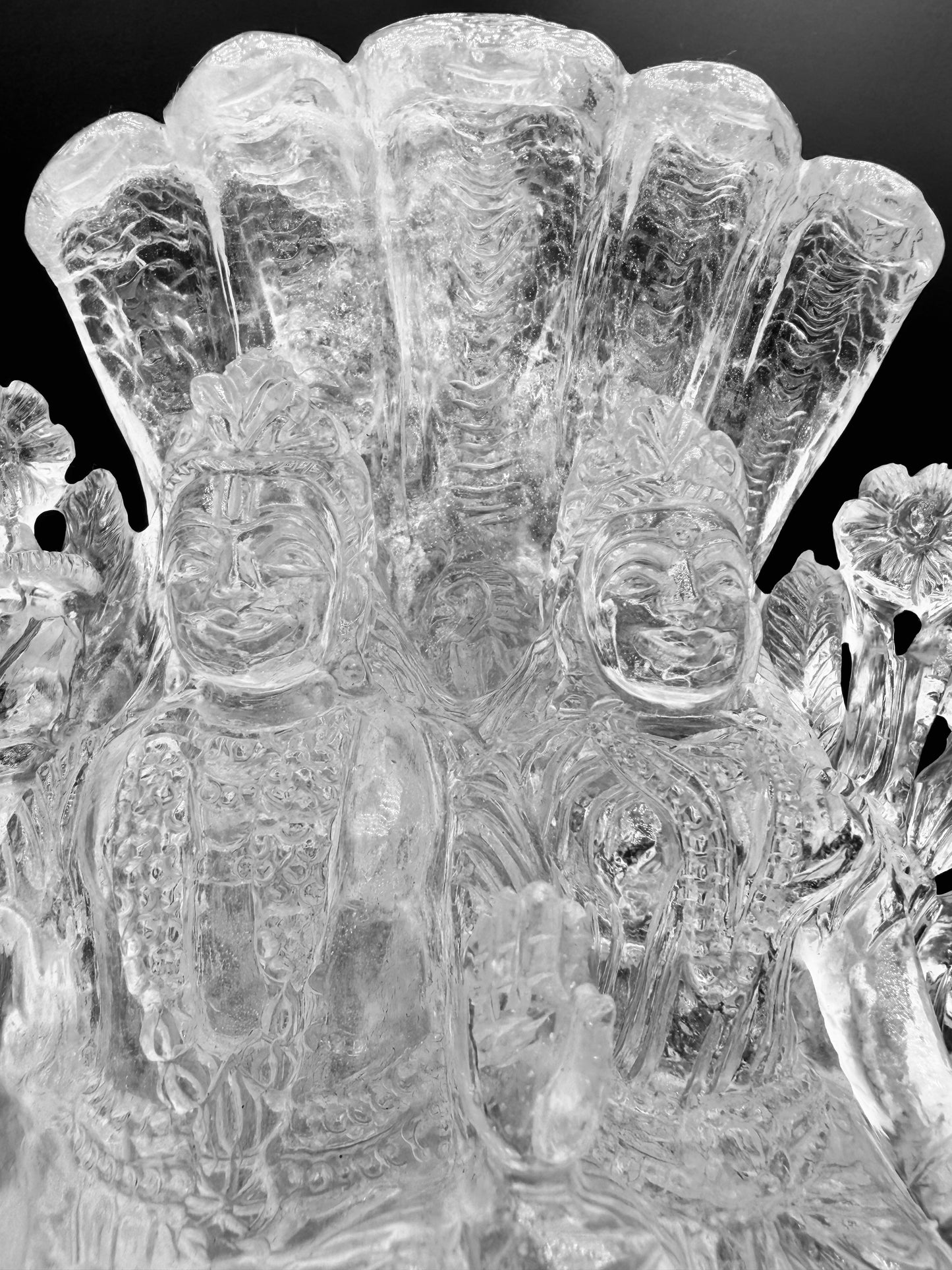 Himalyan Crystal clear Quartz Lakshmi and Vishnu Altar