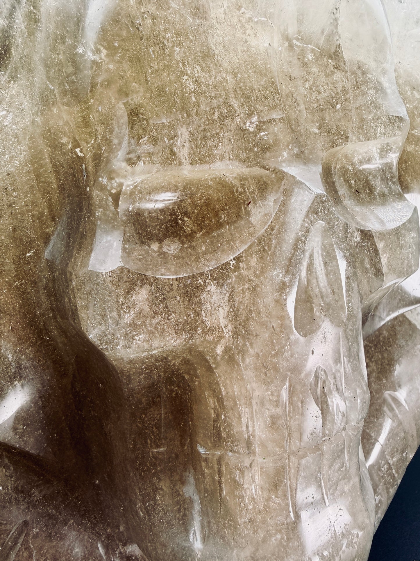 Gold Rutile in Citrine Crystal Pharaoh Skull – Egyptian Altar Statue