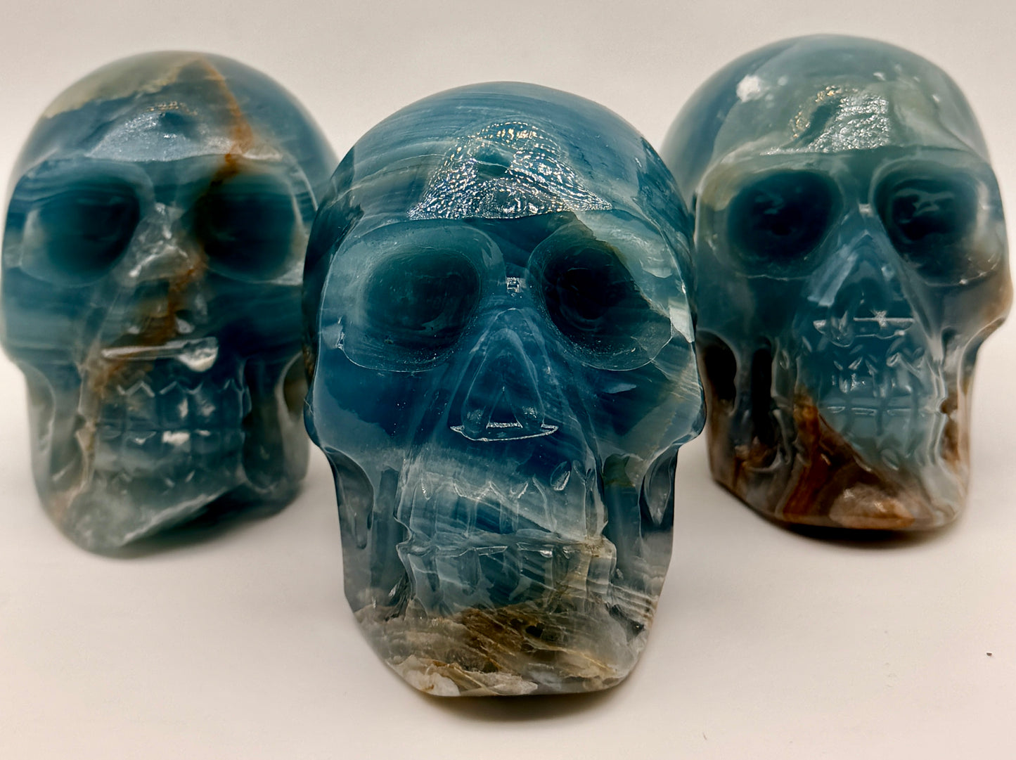 Blue Calcite Skulls