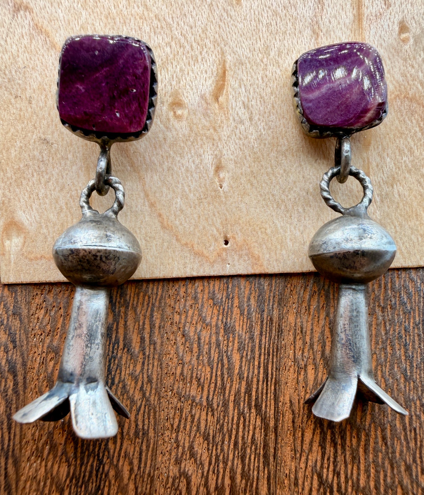 Selina Warner Spiny Oyster Sterling Silver Squash Blossom Necklace & Matching Earrings