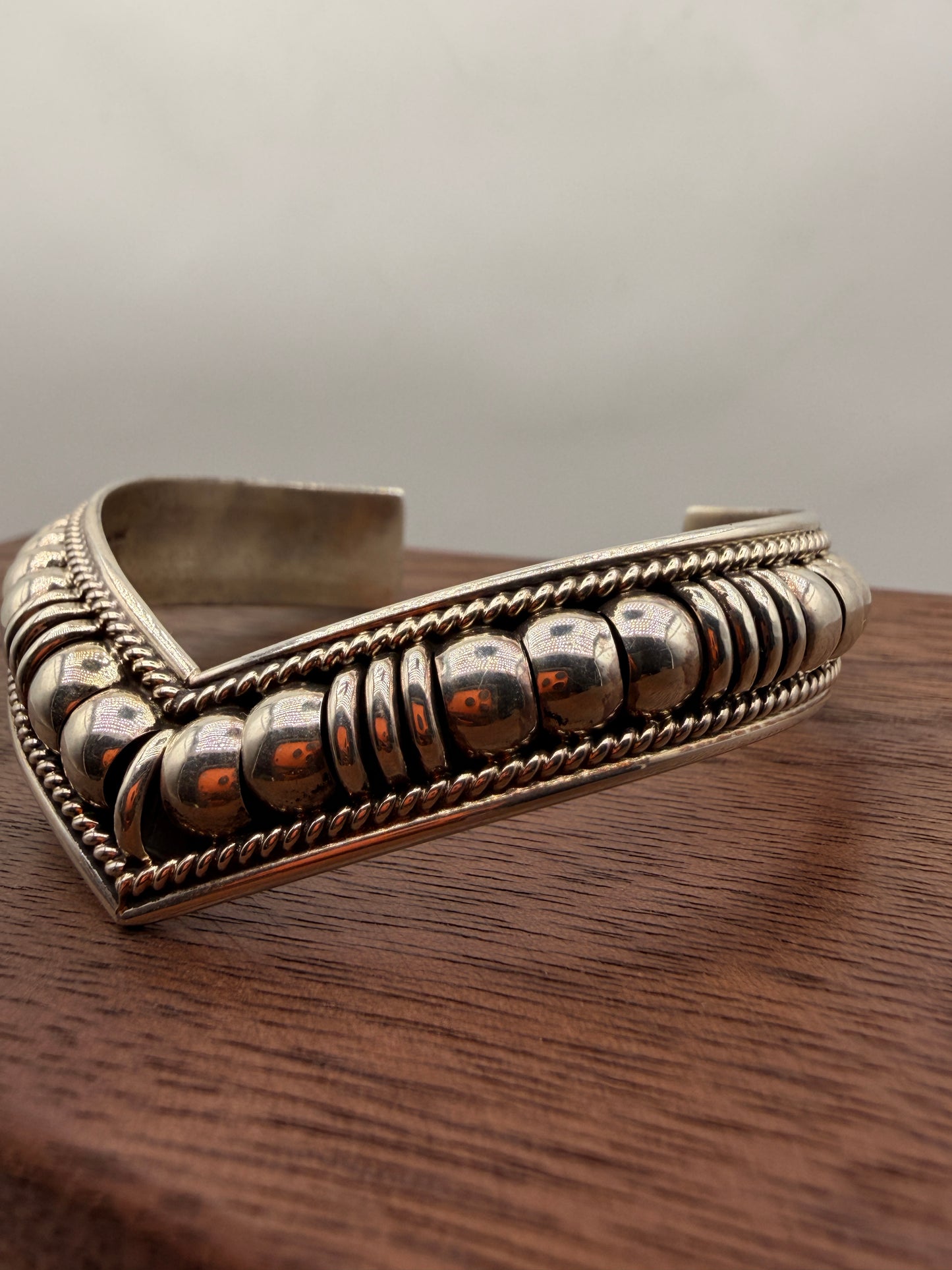 Thomas Charlie Sterling Silver Navajo Cuff Bracelet | Handmade | 6.75"