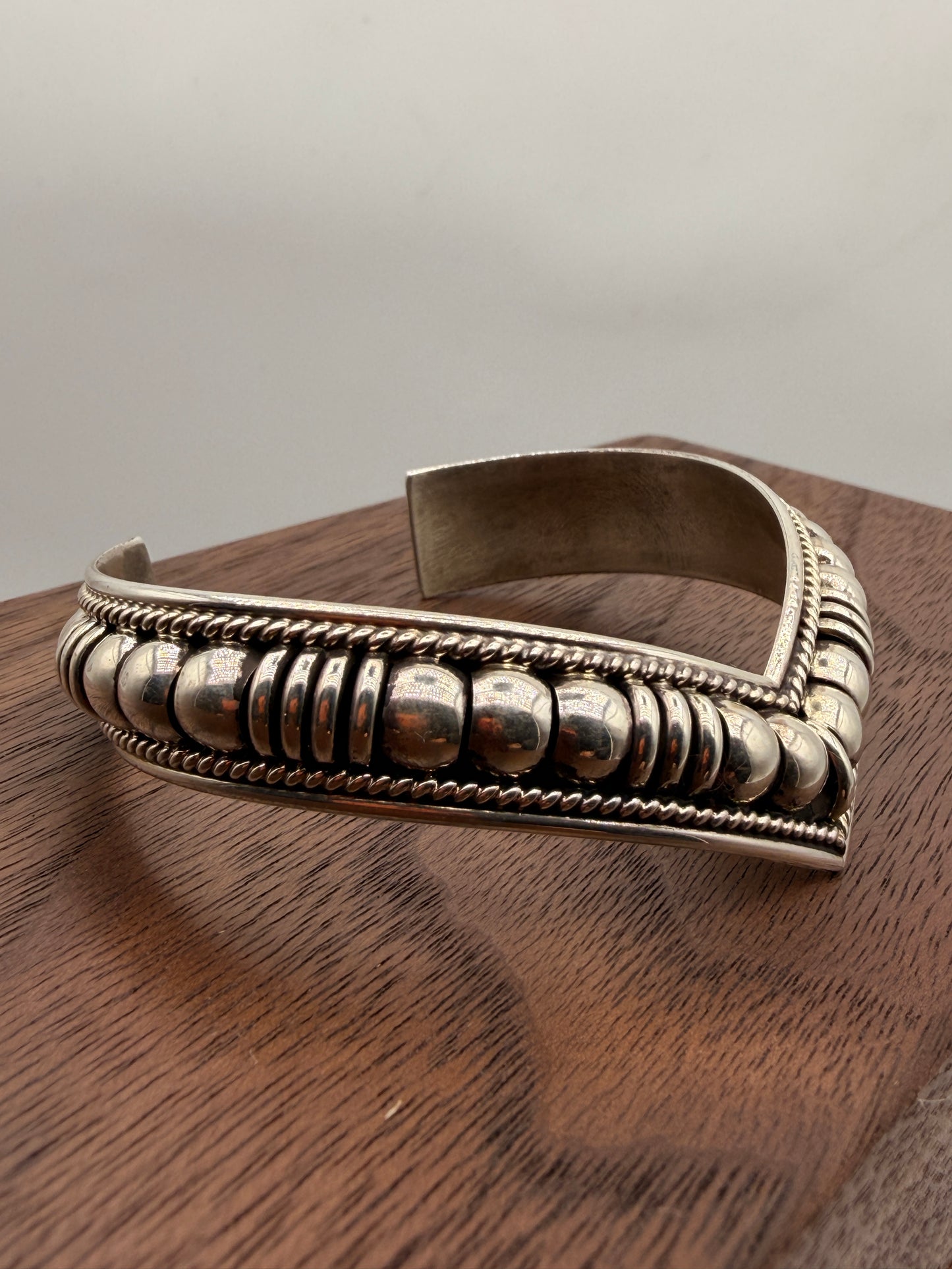 Thomas Charlie Sterling Silver Navajo Cuff Bracelet | Handmade | 6.75"