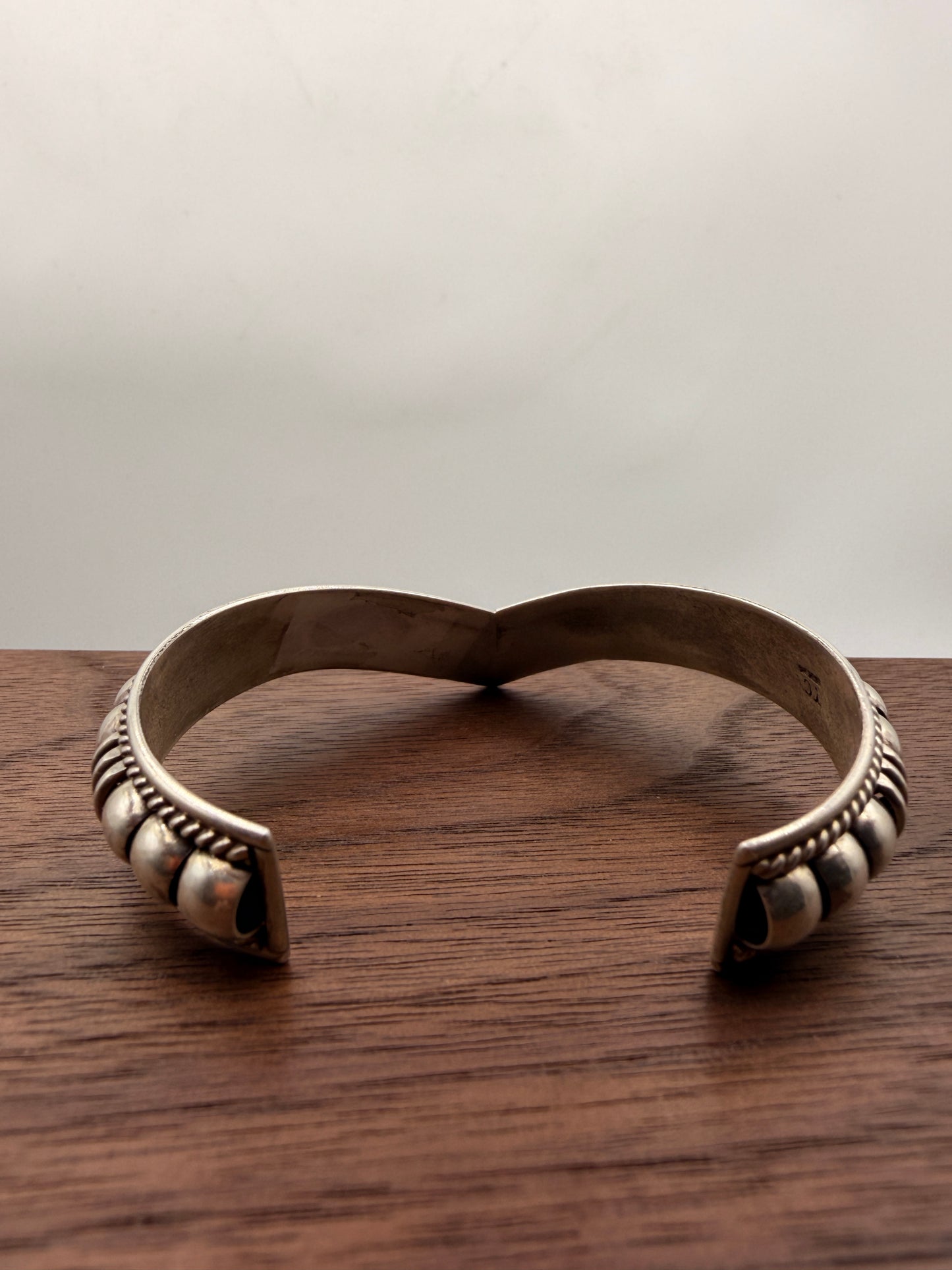 Thomas Charlie Sterling Silver Navajo Cuff Bracelet | Handmade | 6.75"