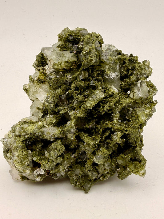 Natural Green Epidote on Quartz Specimen from Turkey | Premium Collector Mineral