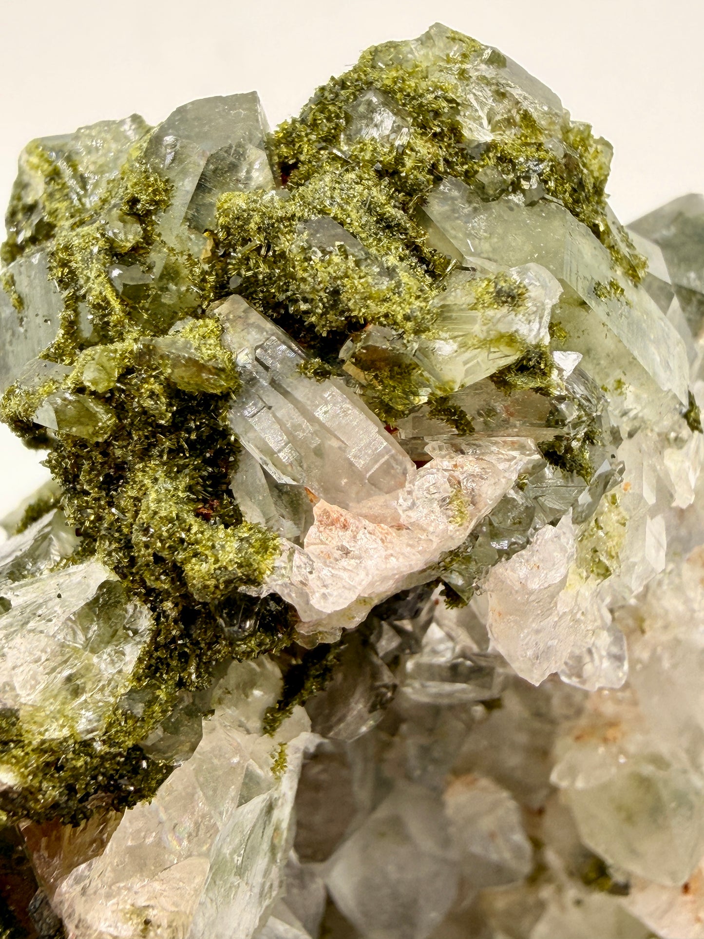 Natural Green Epidote on Quartz Specimen from Turkey | Premium Collector Mineral