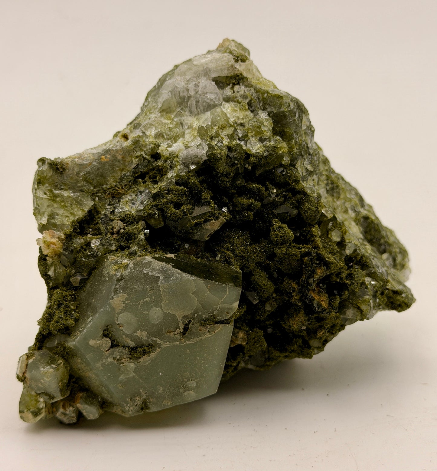 Natural Green Epidote on Quartz Specimen from Turkey | Premium Collector Mineral