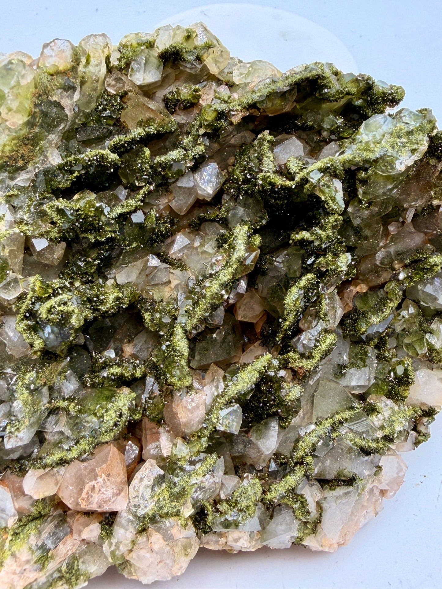 Natural Green Epidote on Quartz Specimen from Turkey | Premium Collector Mineral