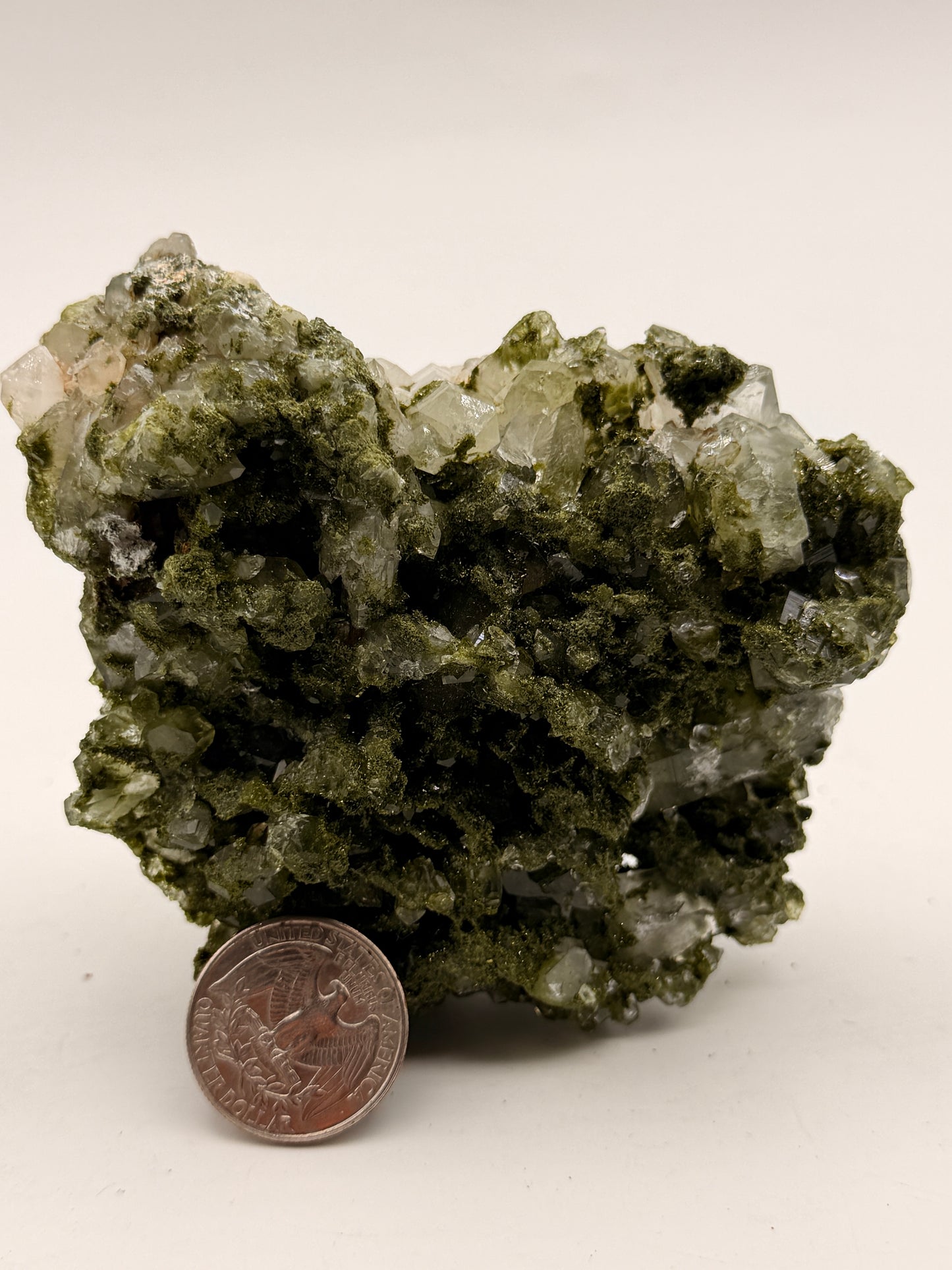 Natural Green Epidote on Quartz Specimen from Turkey | Premium Collector Mineral