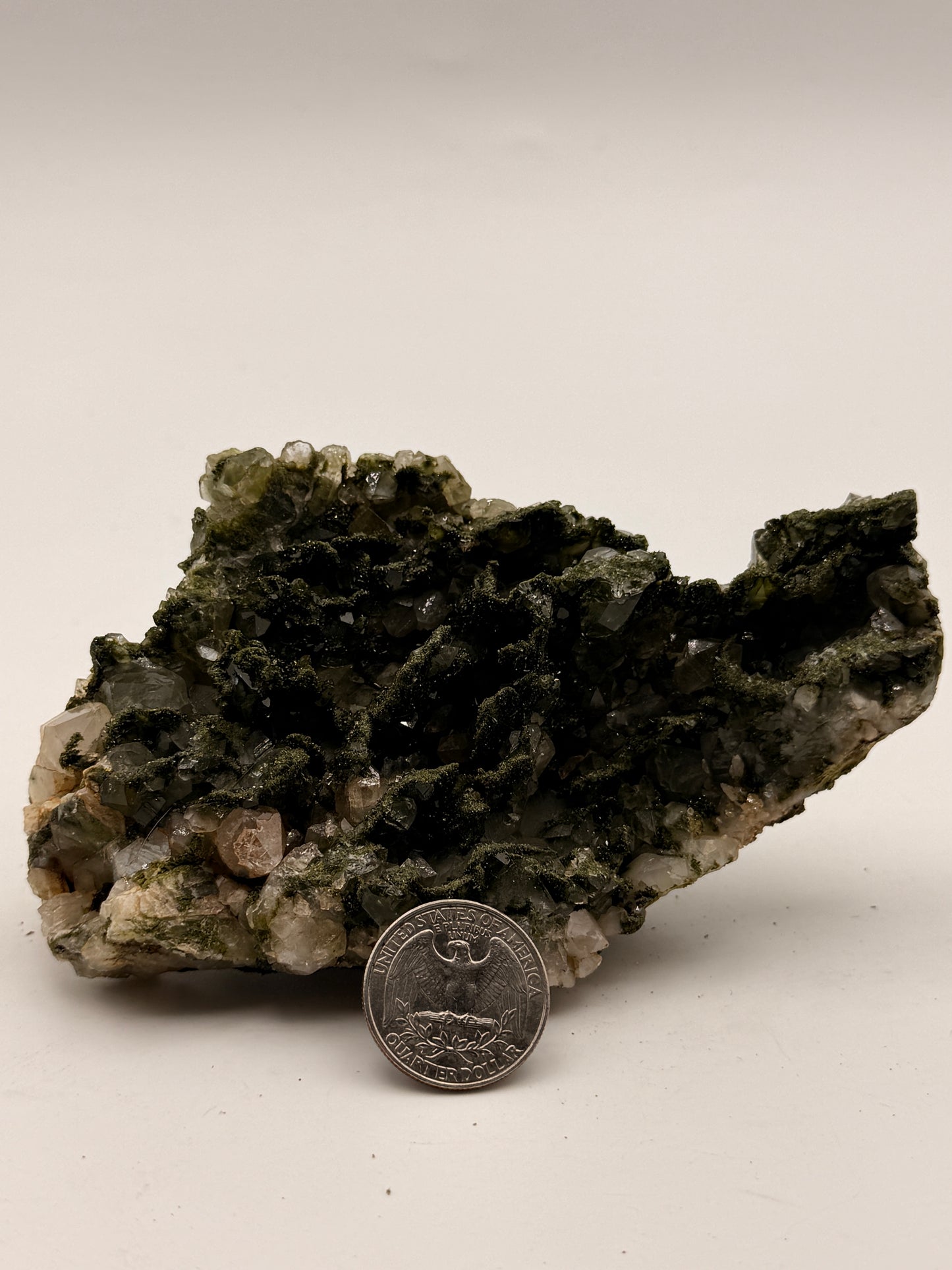 Natural Green Epidote on Quartz Specimen from Turkey | Premium Collector Mineral