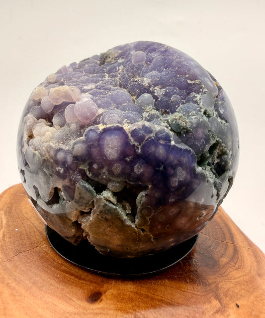 Natural Grape Agate Sphere | Premium Botryoidal Chalcedony Crystal from Indonesia