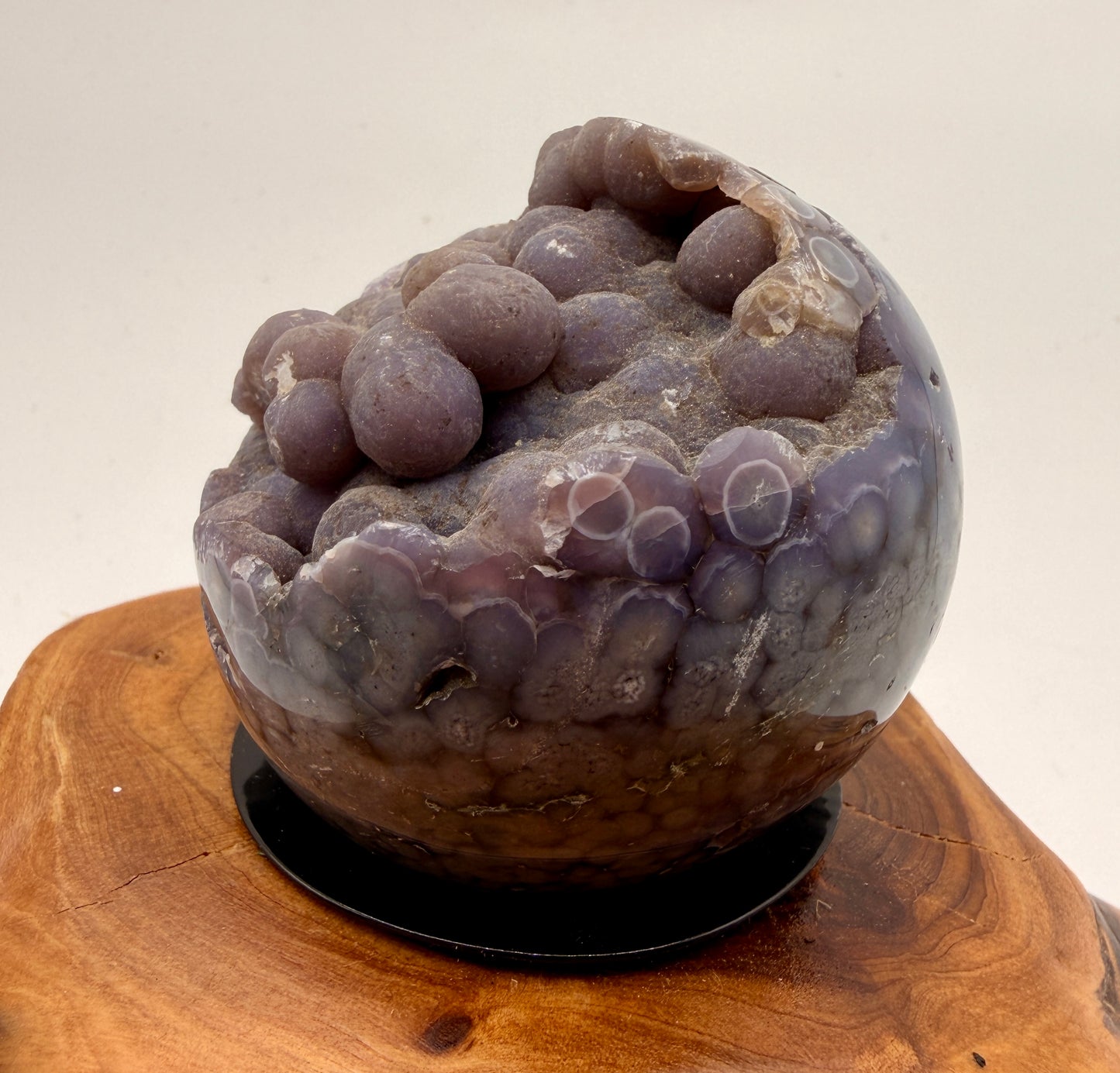 Natural Grape Agate Sphere | Premium Botryoidal Chalcedony Crystal from Indonesia