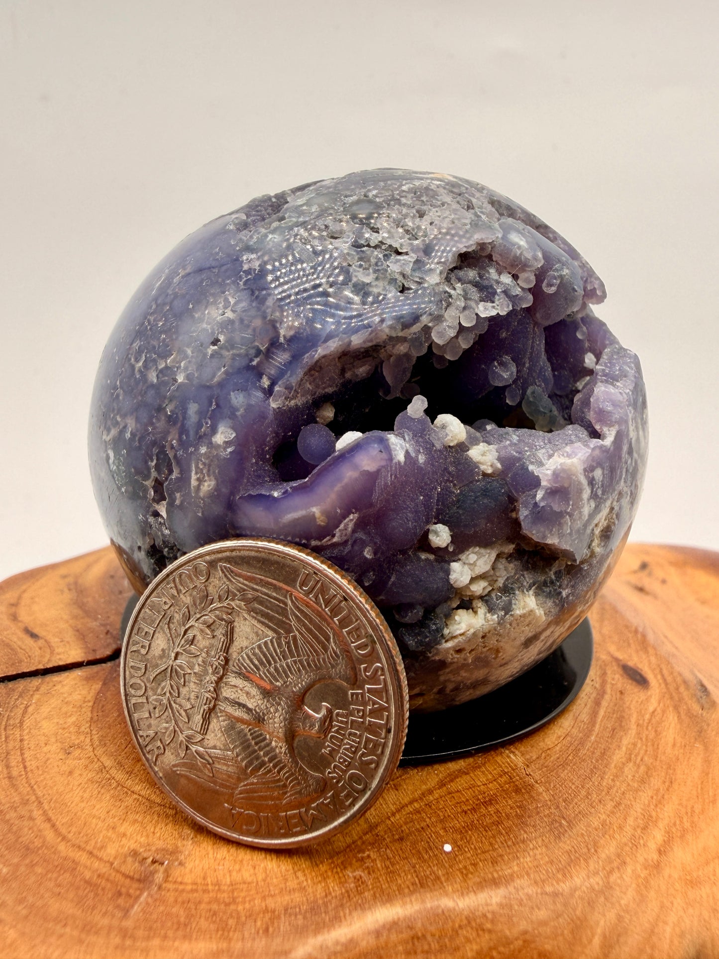 Natural Grape Agate Sphere | Premium Botryoidal Chalcedony Crystal from Indonesia