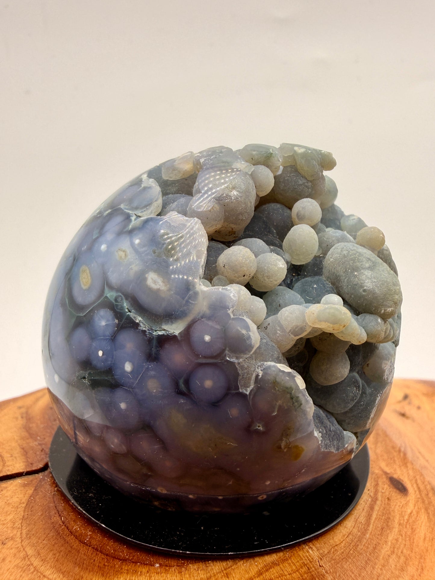 Natural Grape Agate Sphere | Premium Botryoidal Chalcedony Crystal from Indonesia