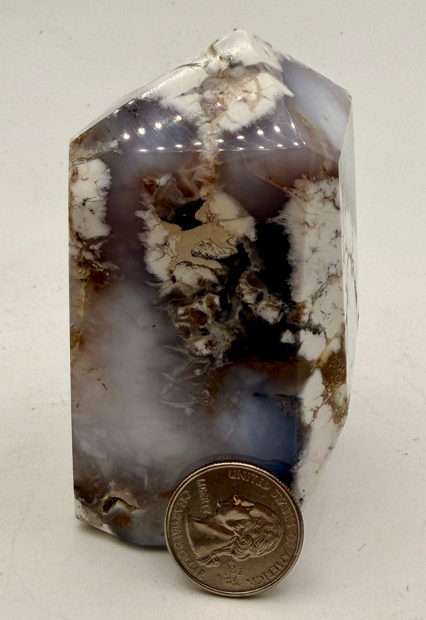 Natural Purple Dendritic Opal Tower | "Merlinite" Polished Crystal Point
