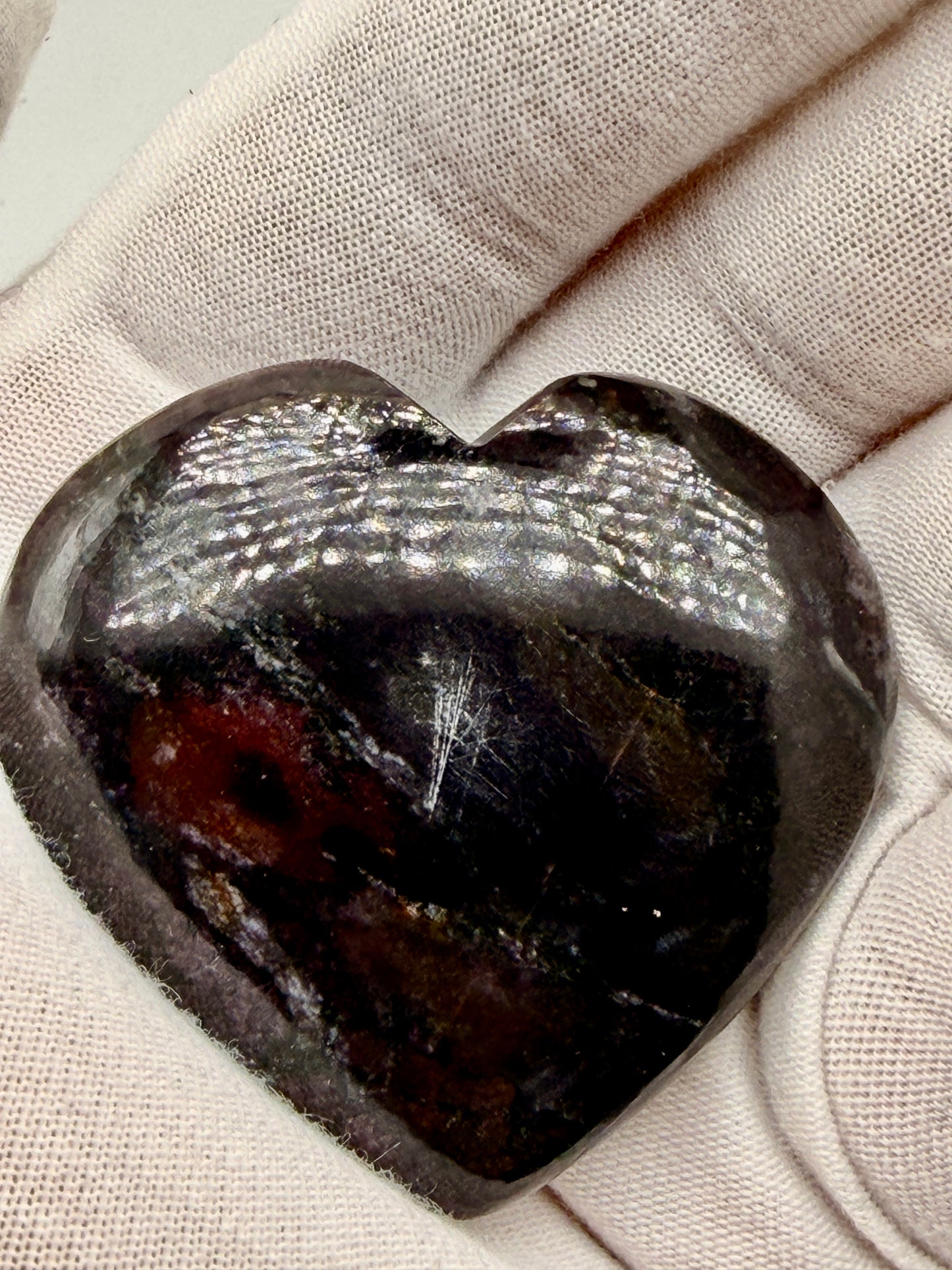 Purple Dumortierite in Quartz Heart | Natural Polished Crystal Heart
