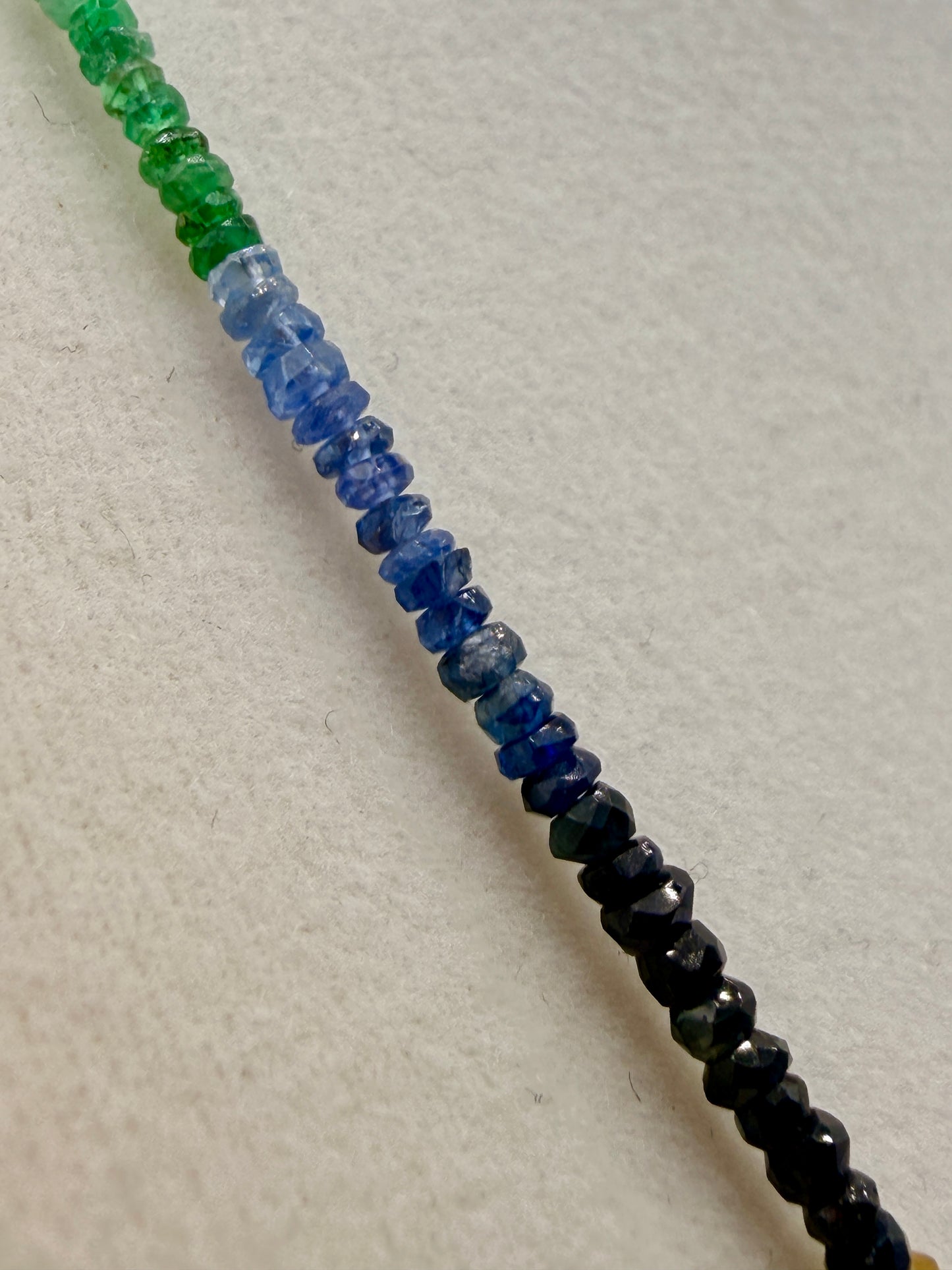 Natural Multicolor Sapphire & Emerald Gemstone Necklace – 29ct Adjustable 16–20"