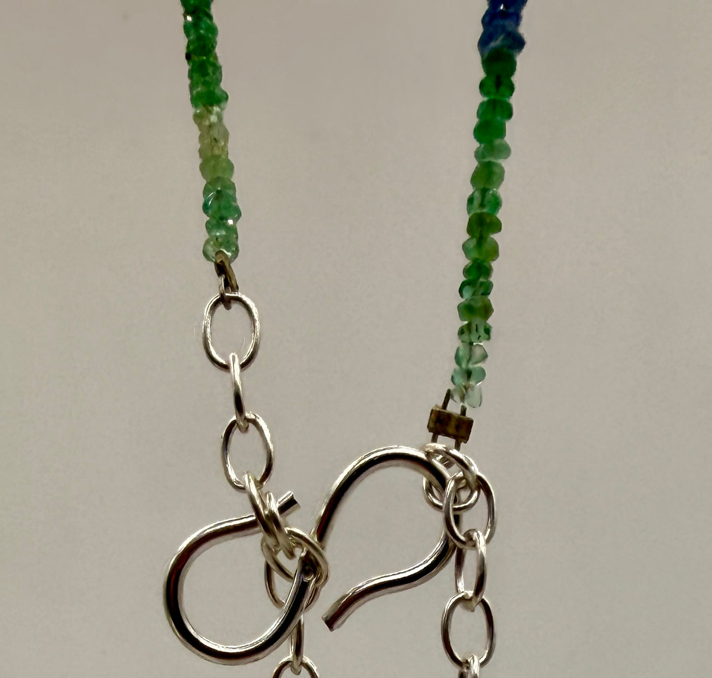 Natural Multicolor Sapphire & Emerald Gemstone Necklace – 29ct Adjustable 16–20"